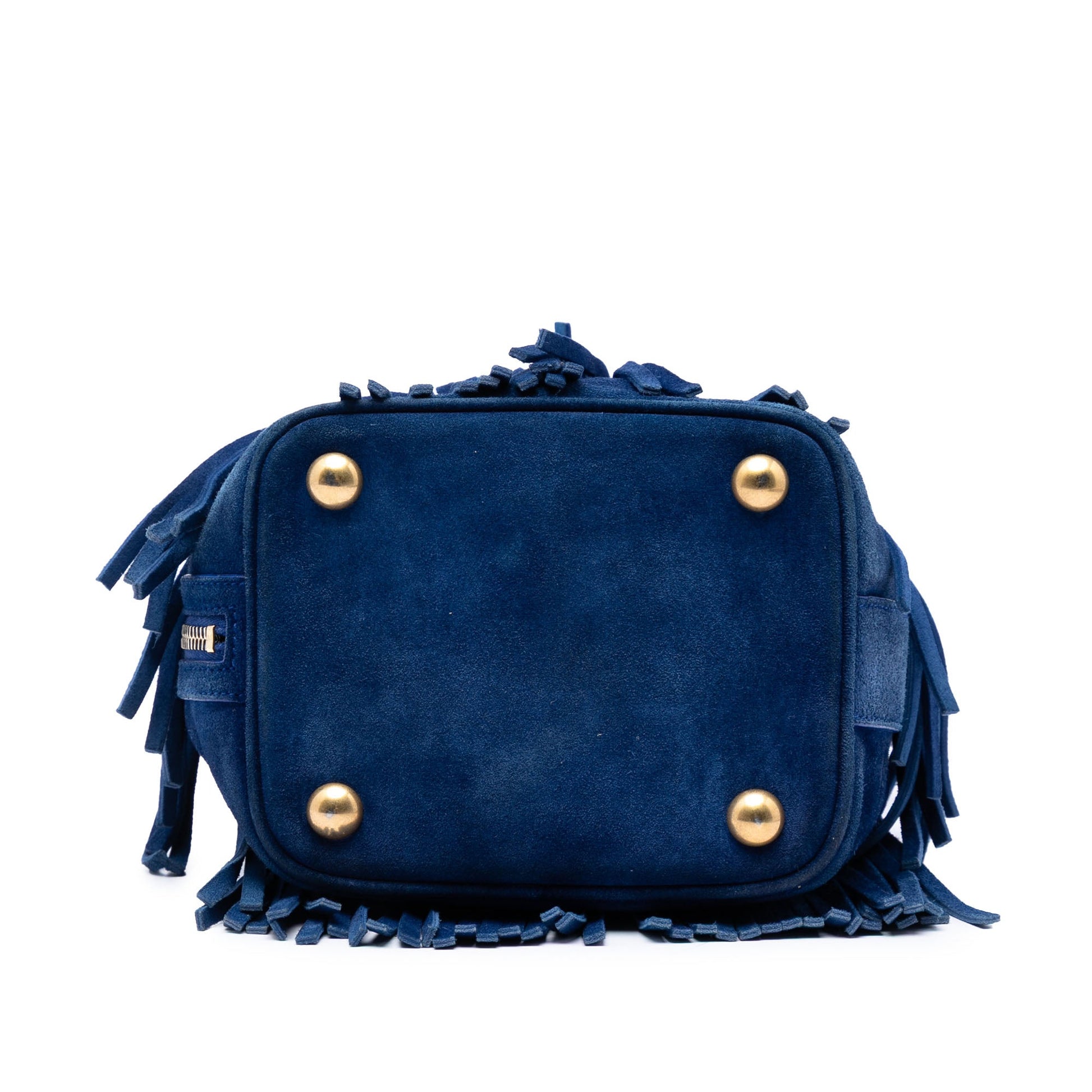 Saint Laurent Small Suede Emmanuelle Fringe Bucket Bag