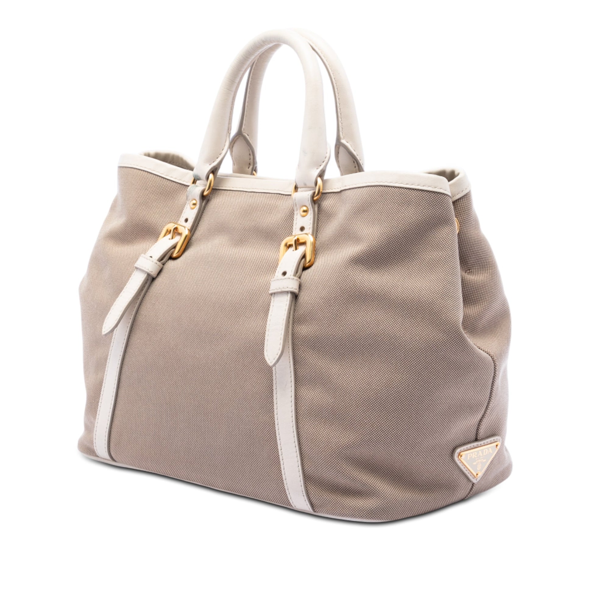 Prada Canvas Canapa Logo Bow Satchel