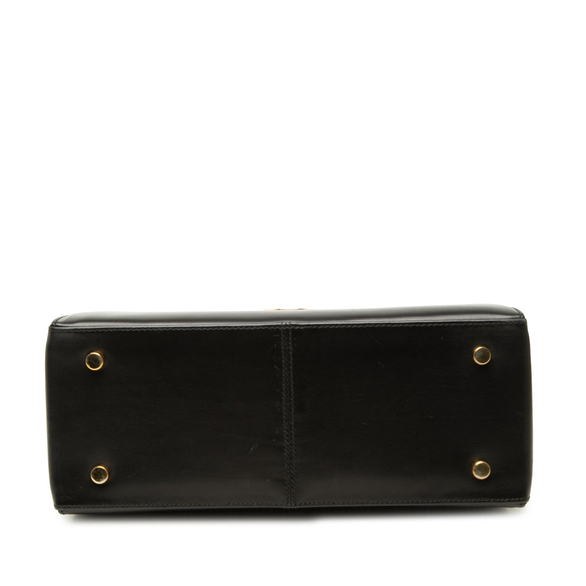Ferragamo Smooth Calfskin Gancini Iconic Top Handle Bag — Black
