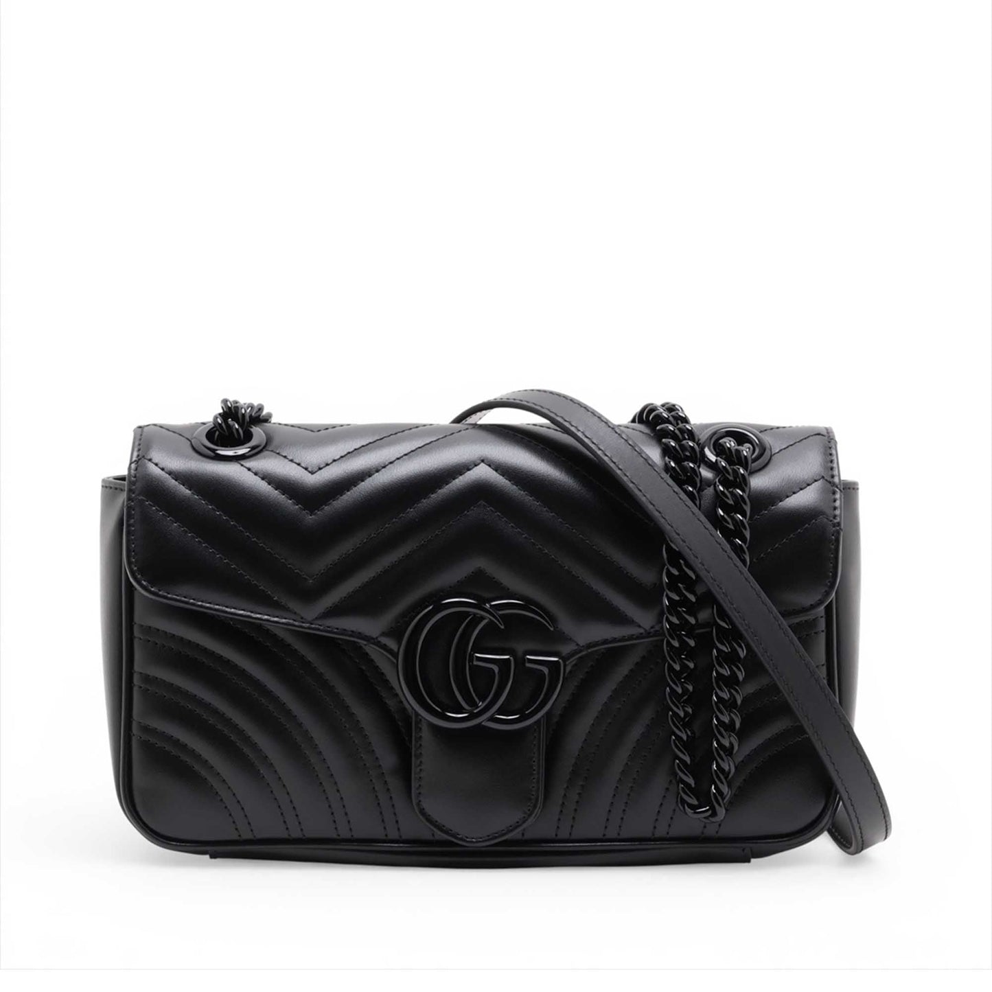 Gucci Small GG Marmont Matelasse Calfskin Monochrome Shoulder Bag