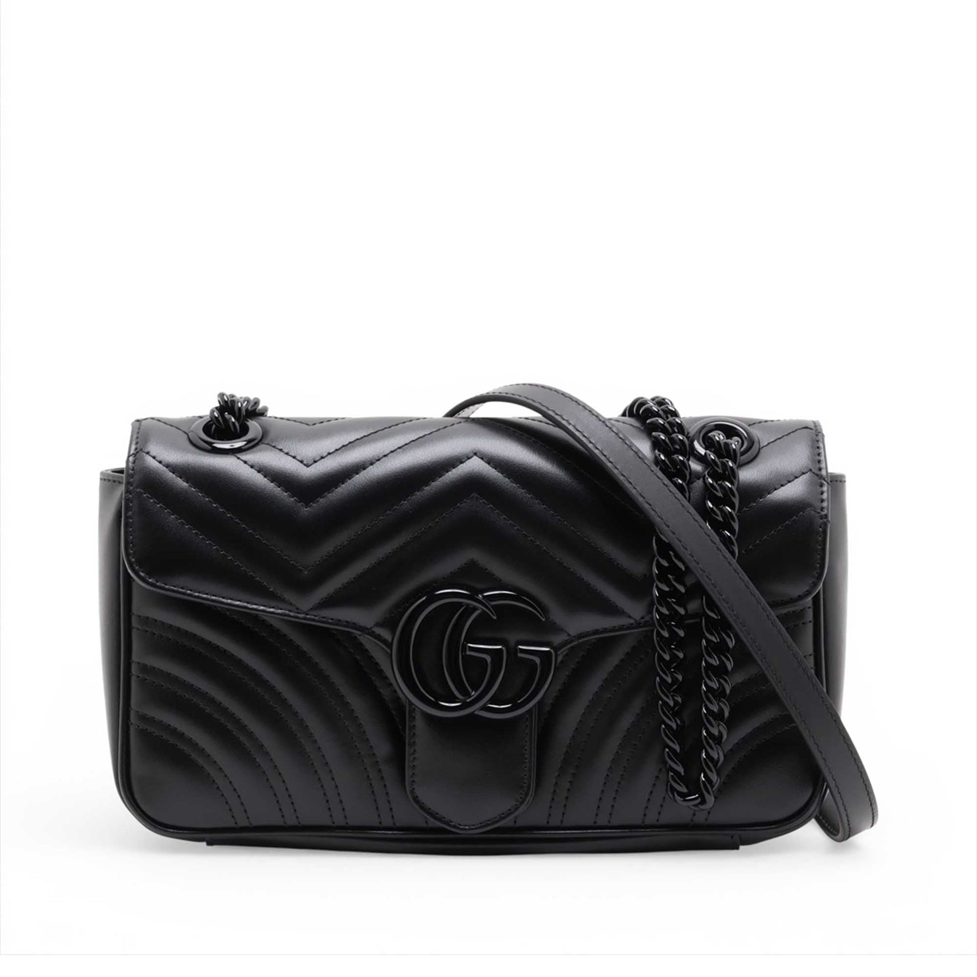 Gucci Small GG Marmont Matelasse Calfskin Monochrome Shoulder Bag