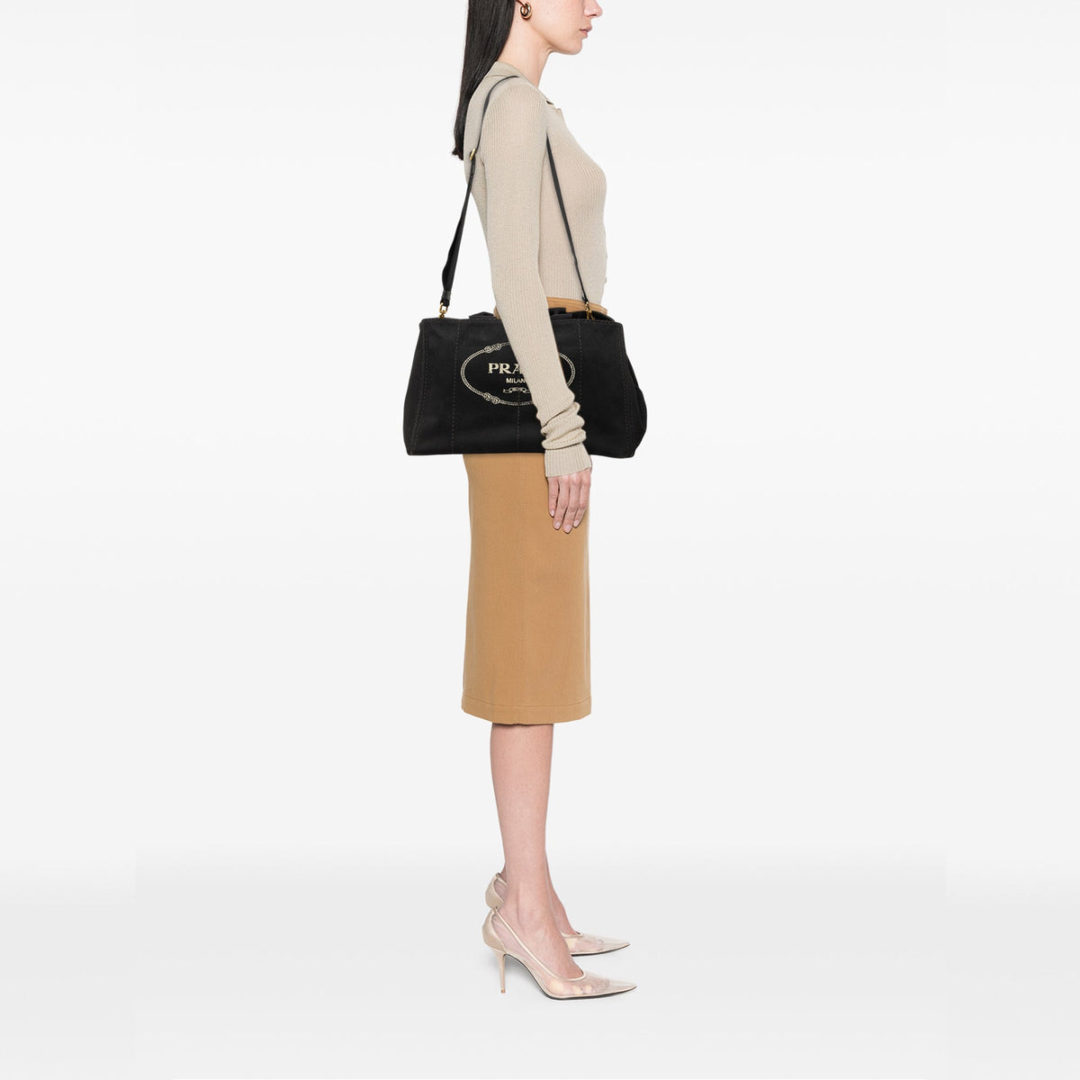 Prada Large Canvas Canapa Logo Tote