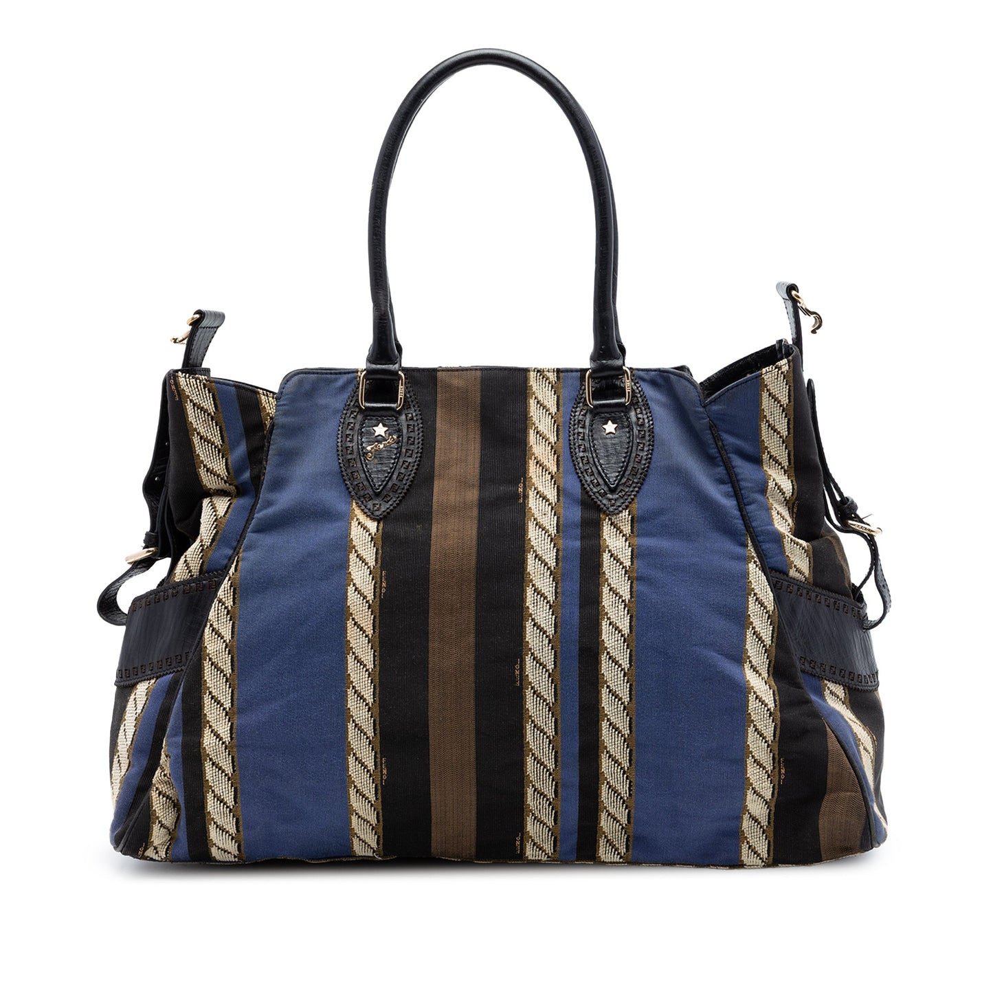 Fendi Large Pequin Canvas Etniko Du Jour Handbag