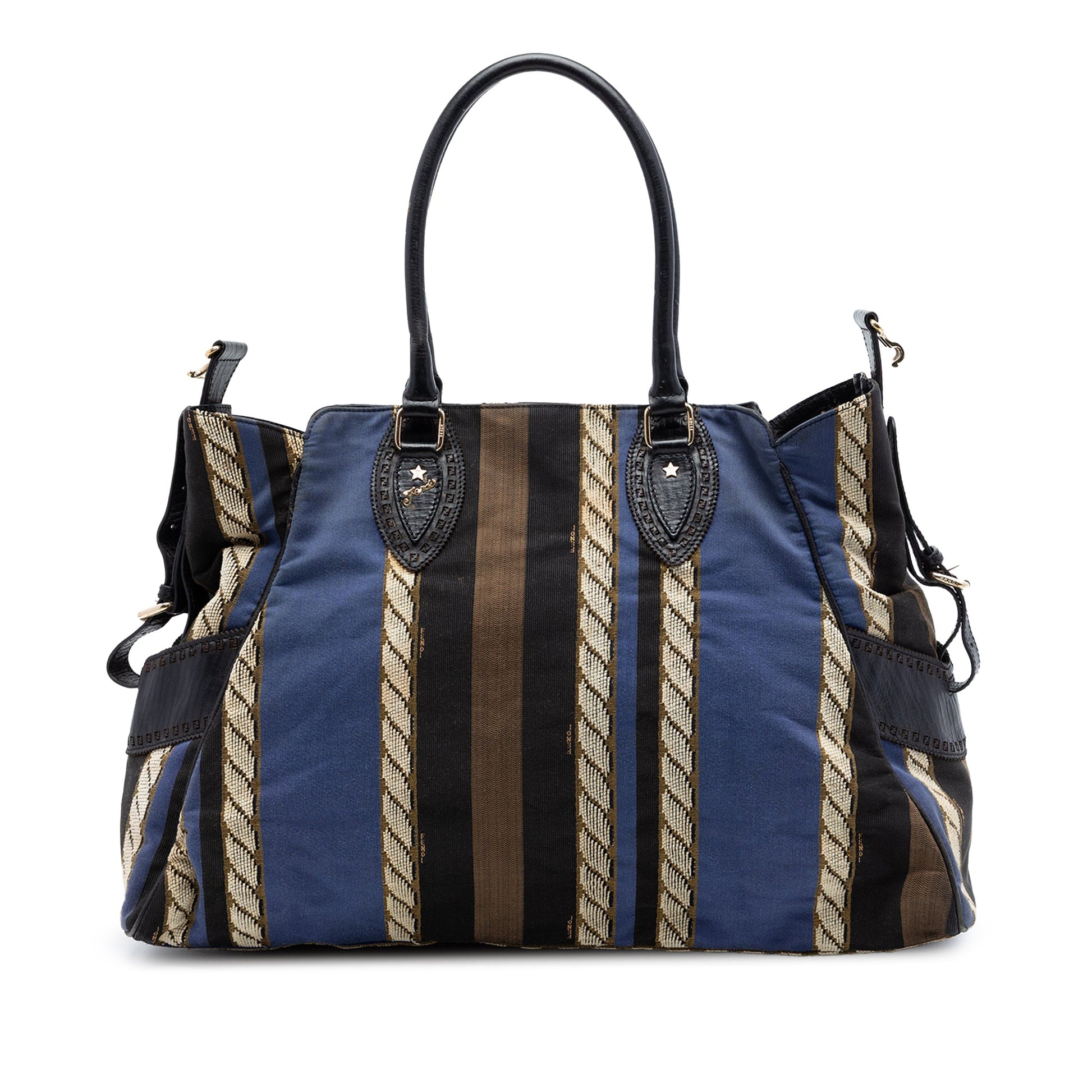 Fendi Large Pequin Canvas Etniko Du Jour Handbag