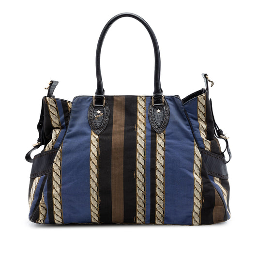Fendi Large Pequin Canvas Etniko Du Jour Handbag