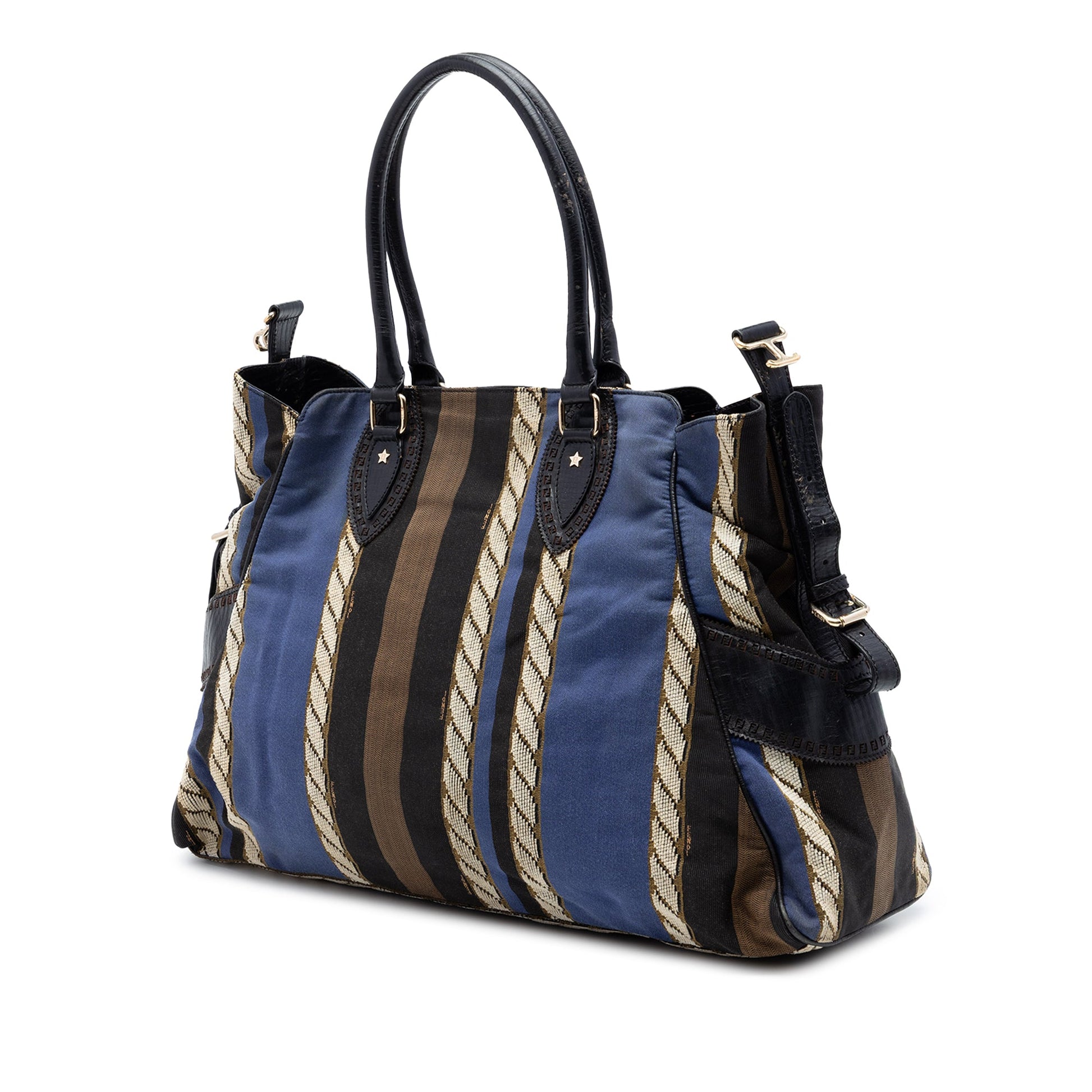 Fendi Large Pequin Canvas Etniko Du Jour Handbag
