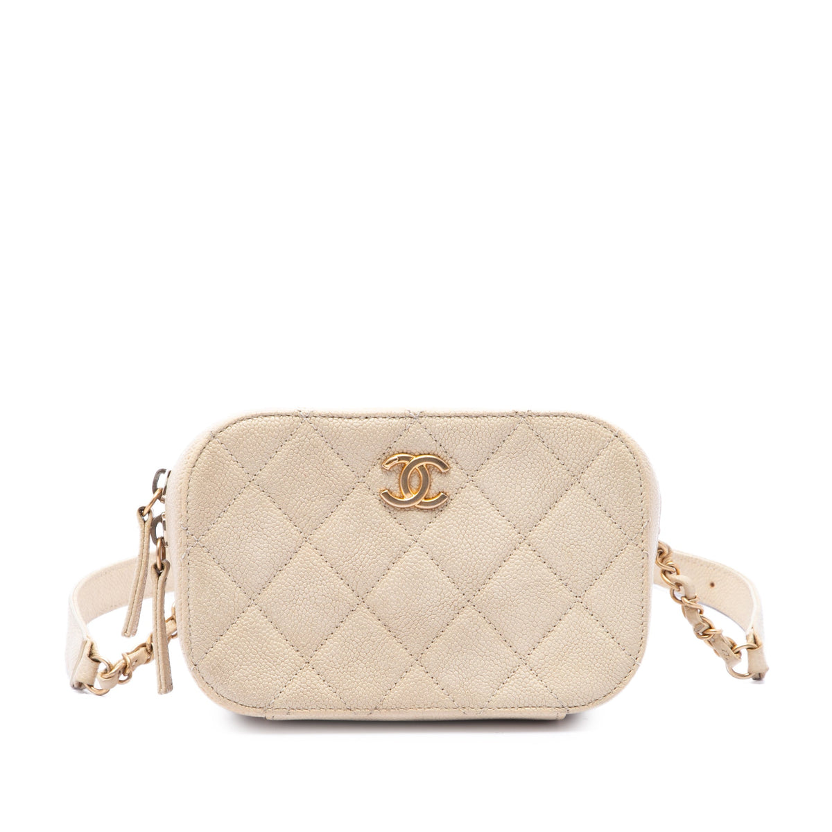 Chanel CC Quilted Caviar Belt Bag — Brown