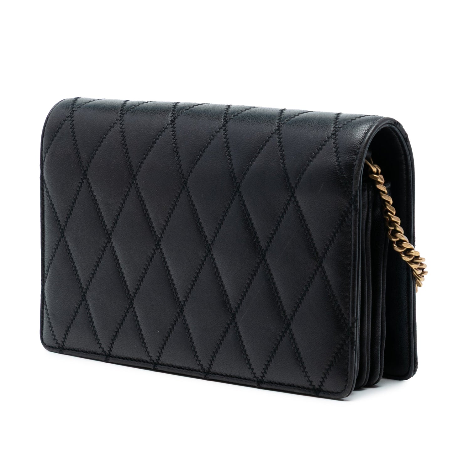 Saint Laurent Diamond Quilted Lambskin Angie Chain Bag