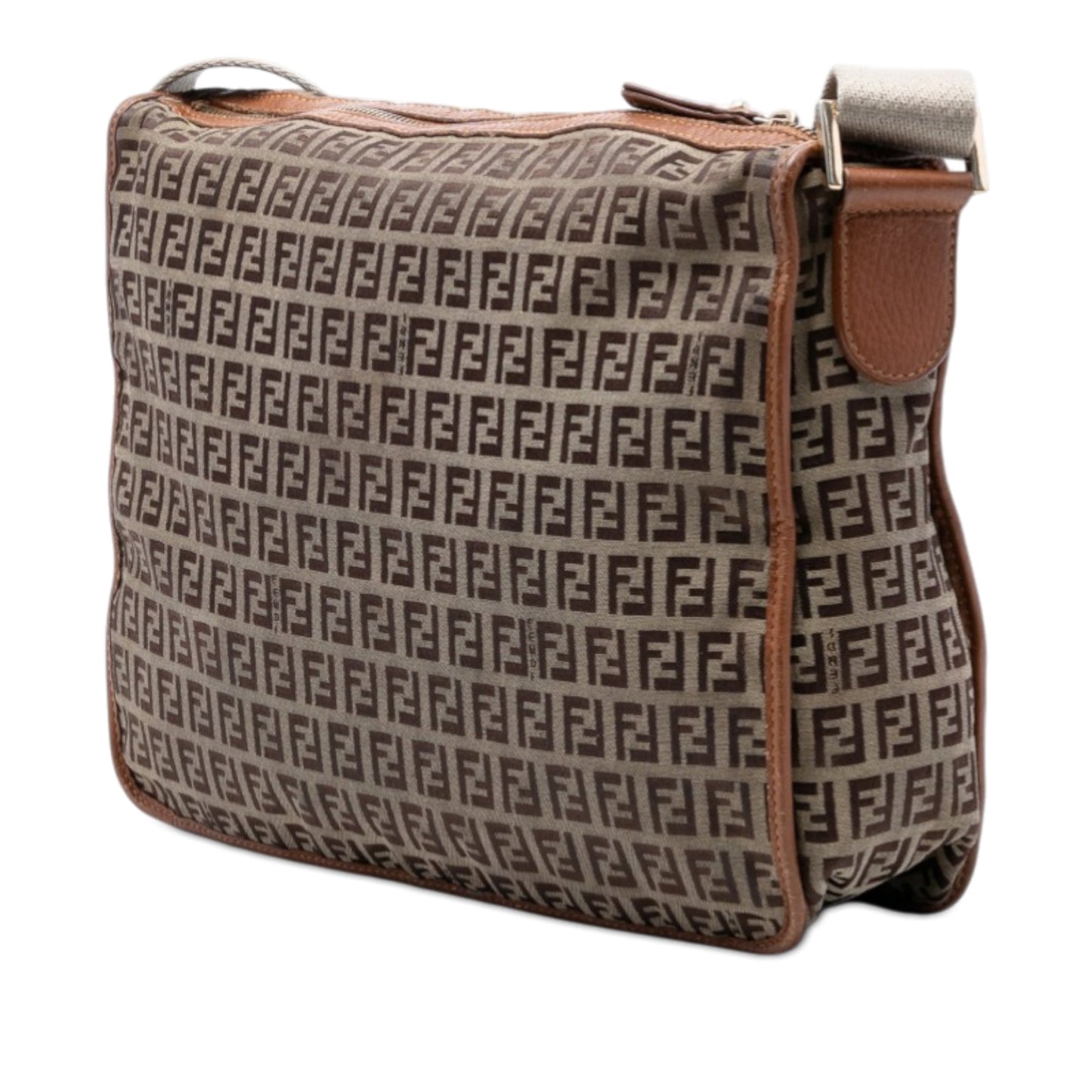 Fendi Zucchino Canvas F Charm Crossbody