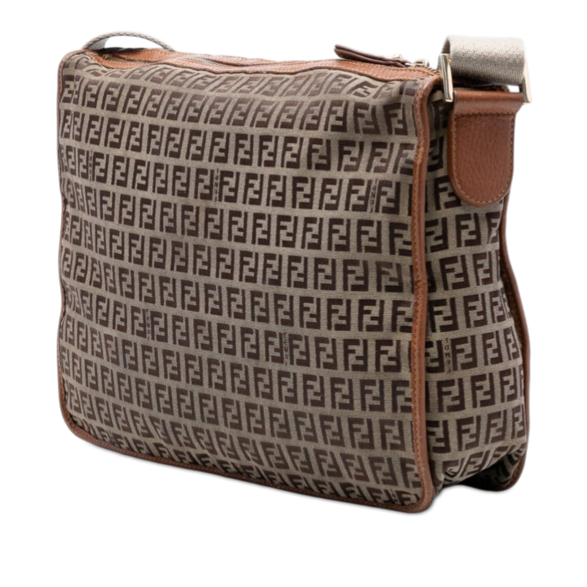 Fendi Zucchino Canvas F Charm Crossbody
