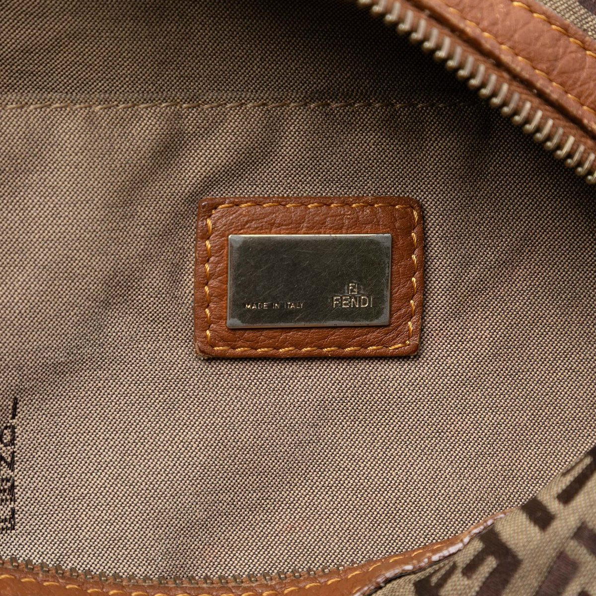 Fendi Zucchino Canvas F Charm Crossbody