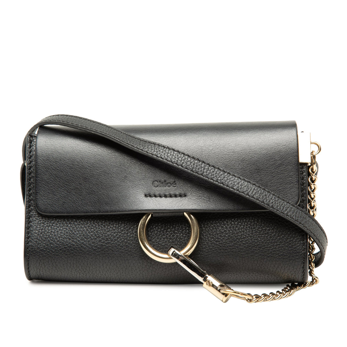 Chloé Mini Smooth and Grained Calfskin Faye Chain Crossbody