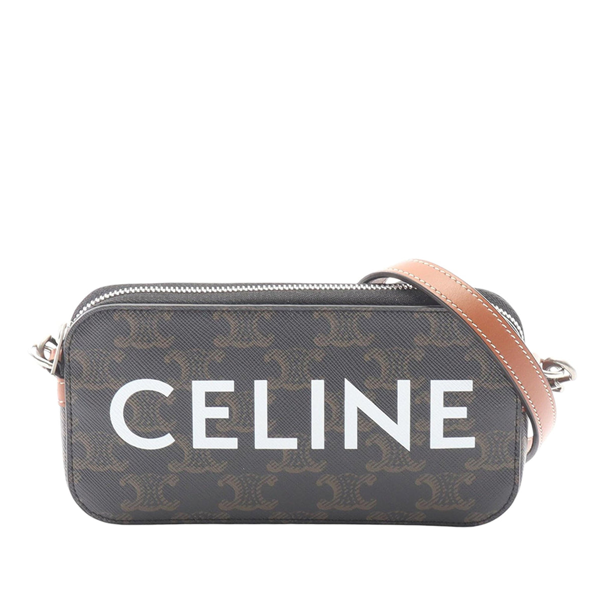 Celine Triomphe Coated Canvas Logo Horizontal Pouch