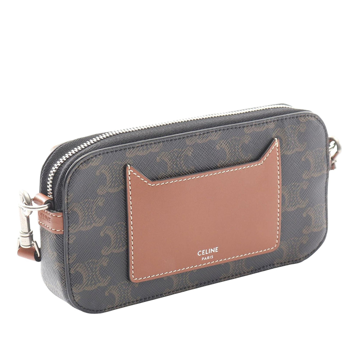 Celine Triomphe Coated Canvas Logo Horizontal Pouch