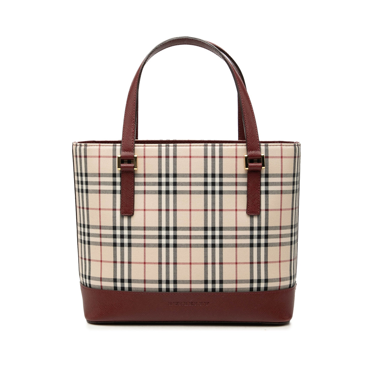Burberry House Check Canvas Tote — Beige