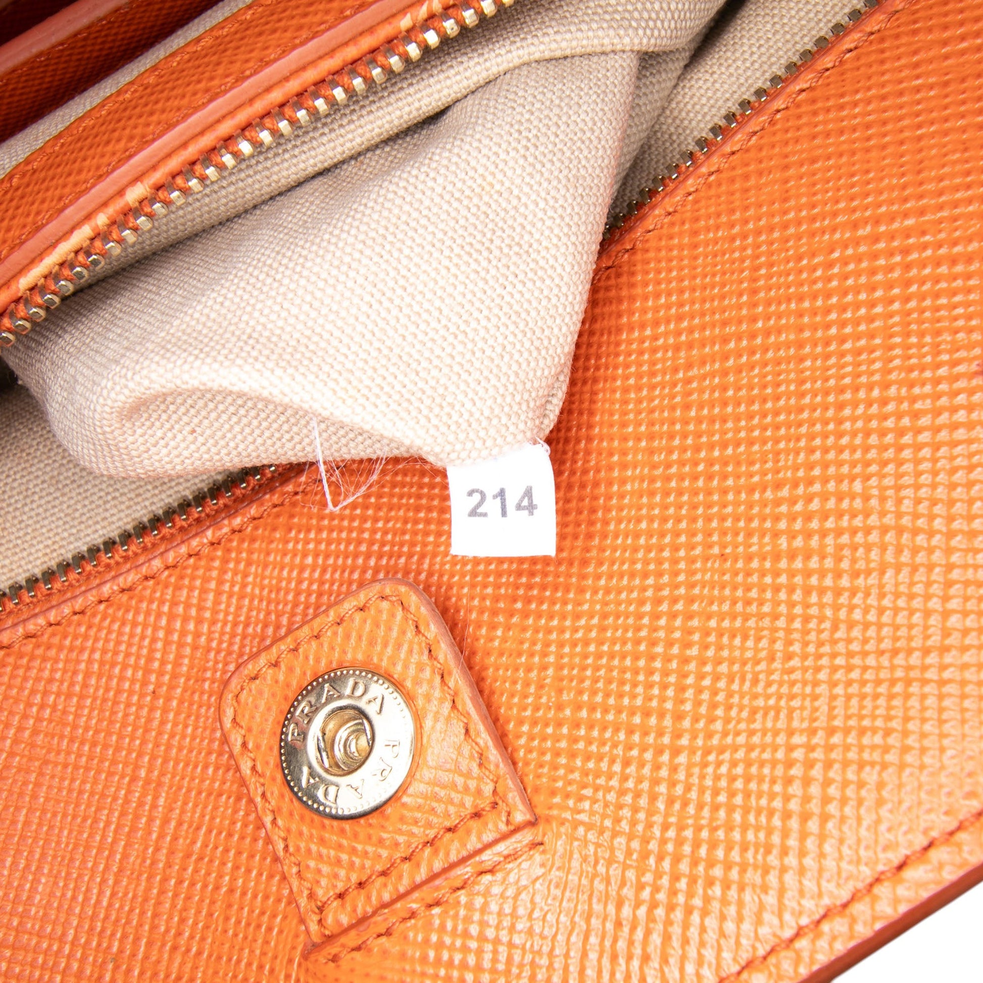 Prada Bicolor Saffiano Cuir Trimmed Canvas Satchel