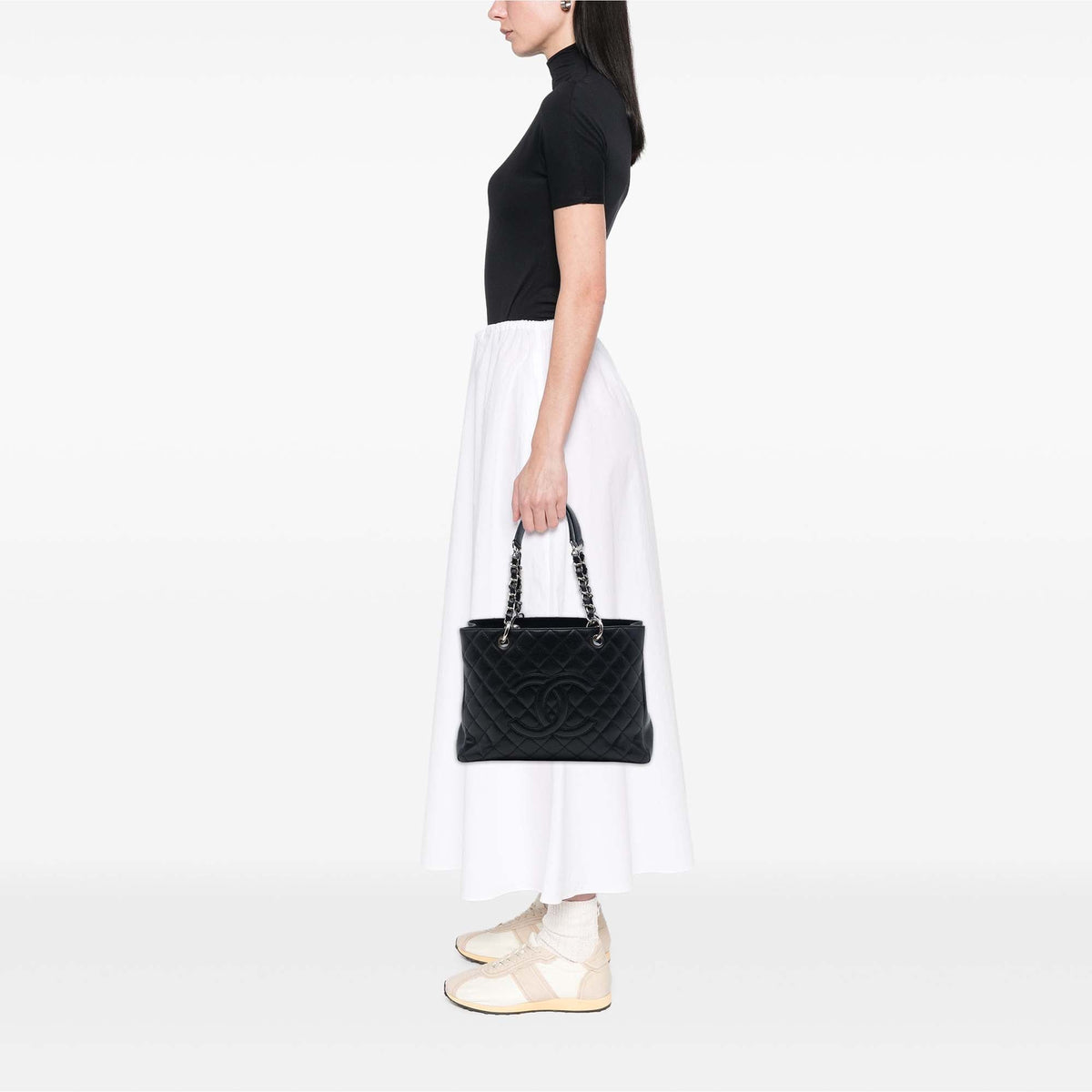 Chanel Caviar Grand Shopping Tote — Black