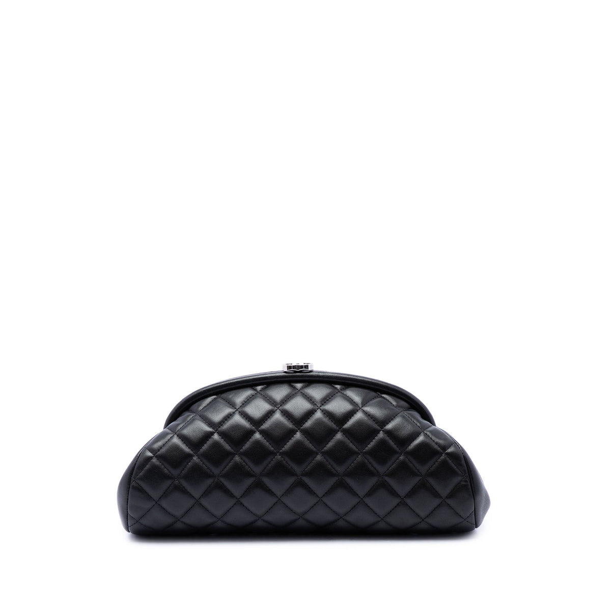 Chanel Quilted Lambskin Frame Clutch — Black