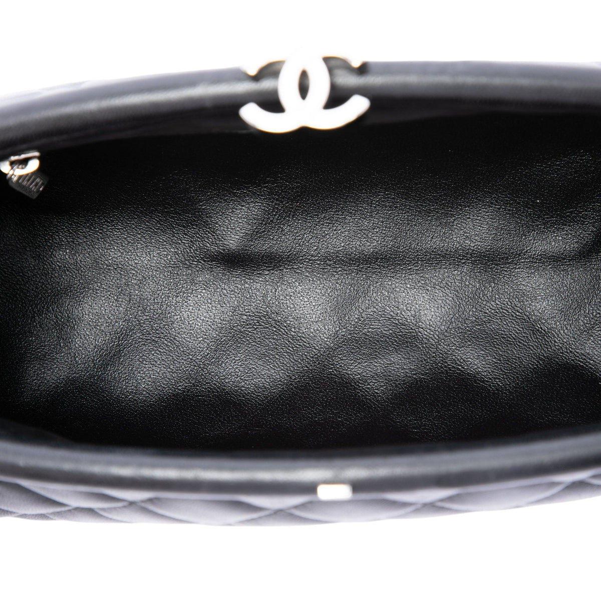 Chanel Quilted Lambskin Frame Clutch — Black