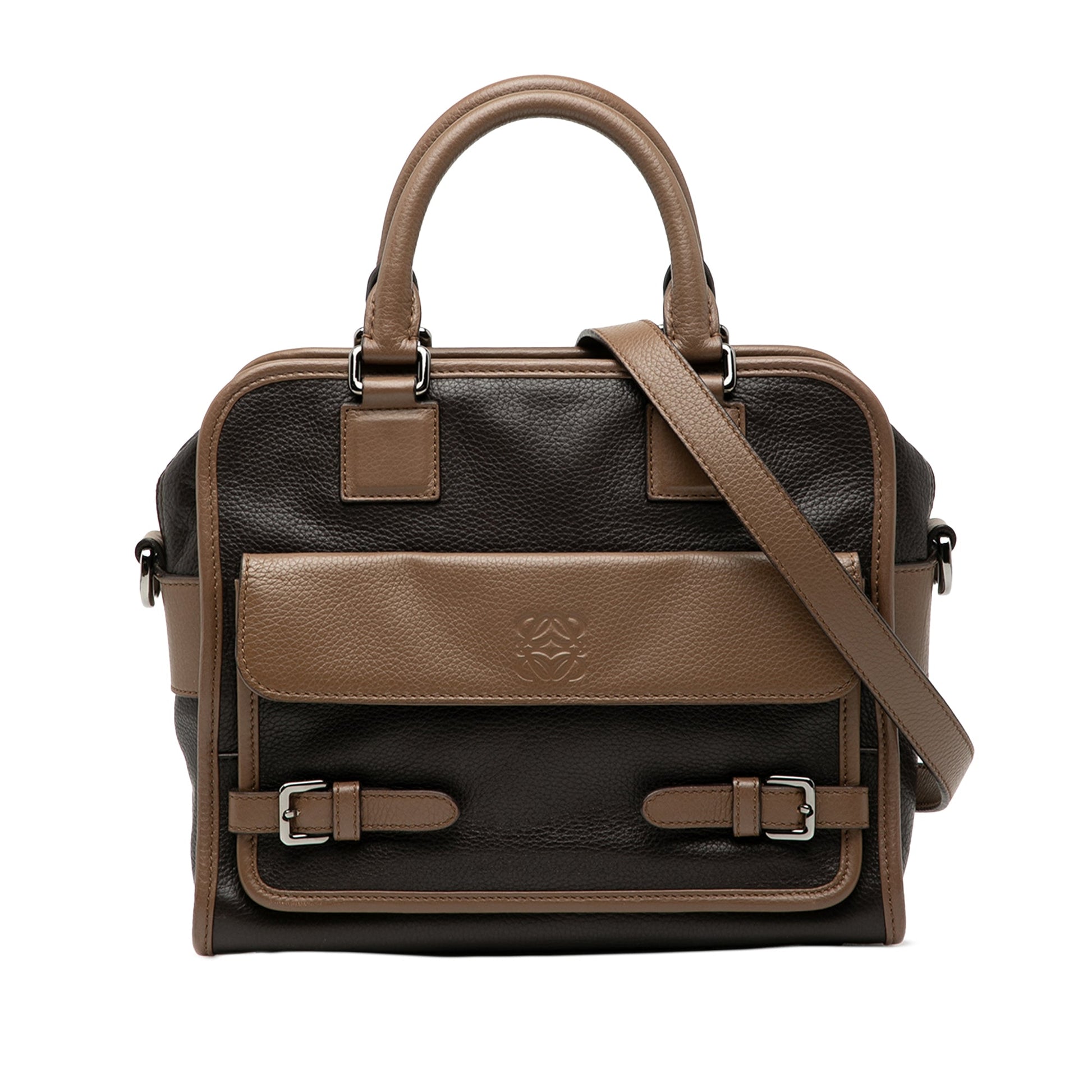 LOEWE Bicolor Grained Calfskin Cruz Satchel
