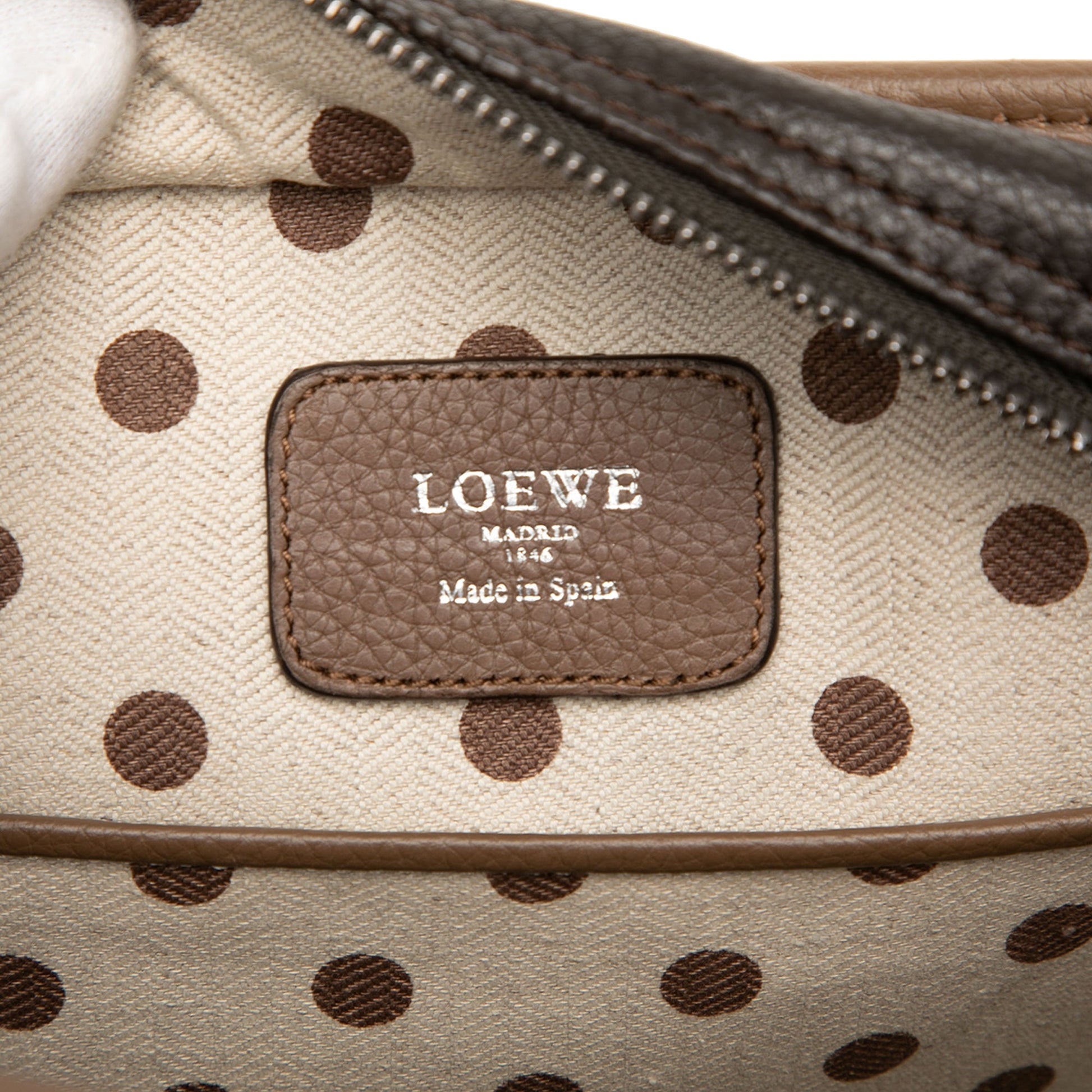 LOEWE Bicolor Grained Calfskin Cruz Satchel