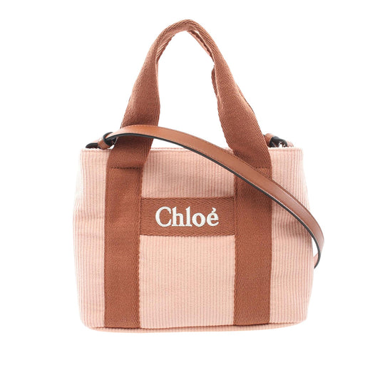 Chloé Corduroy Logo Satchel