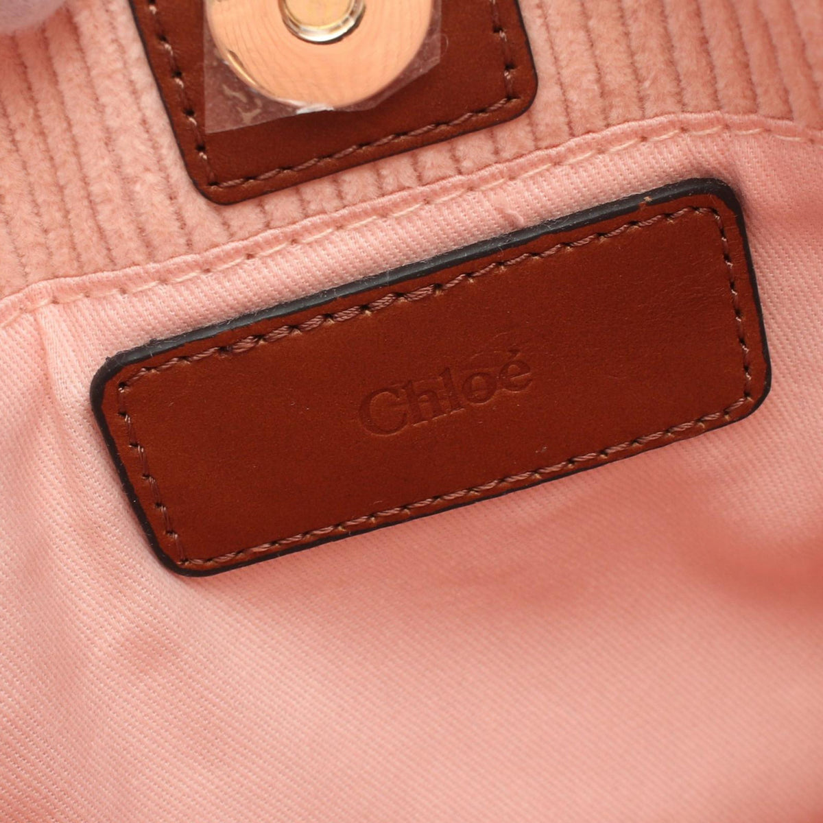 Chloé Corduroy Logo Satchel