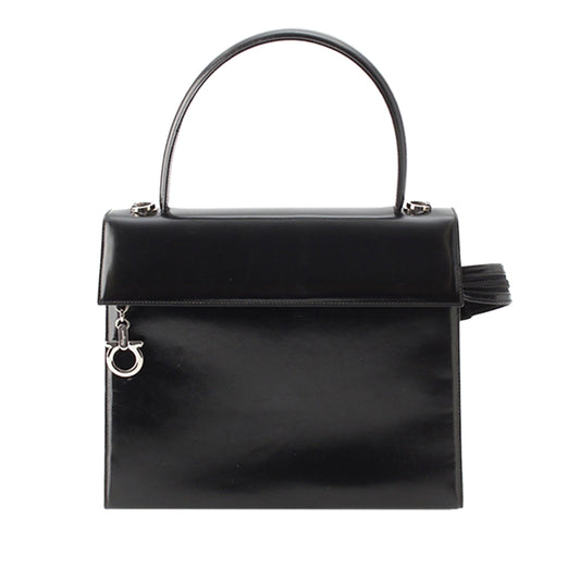 Ferragamo Leather Gancini Top Handle Bag