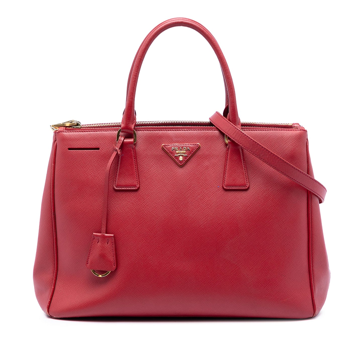 Prada Medium Saffiano Lux Galleria Double Zip Satchel