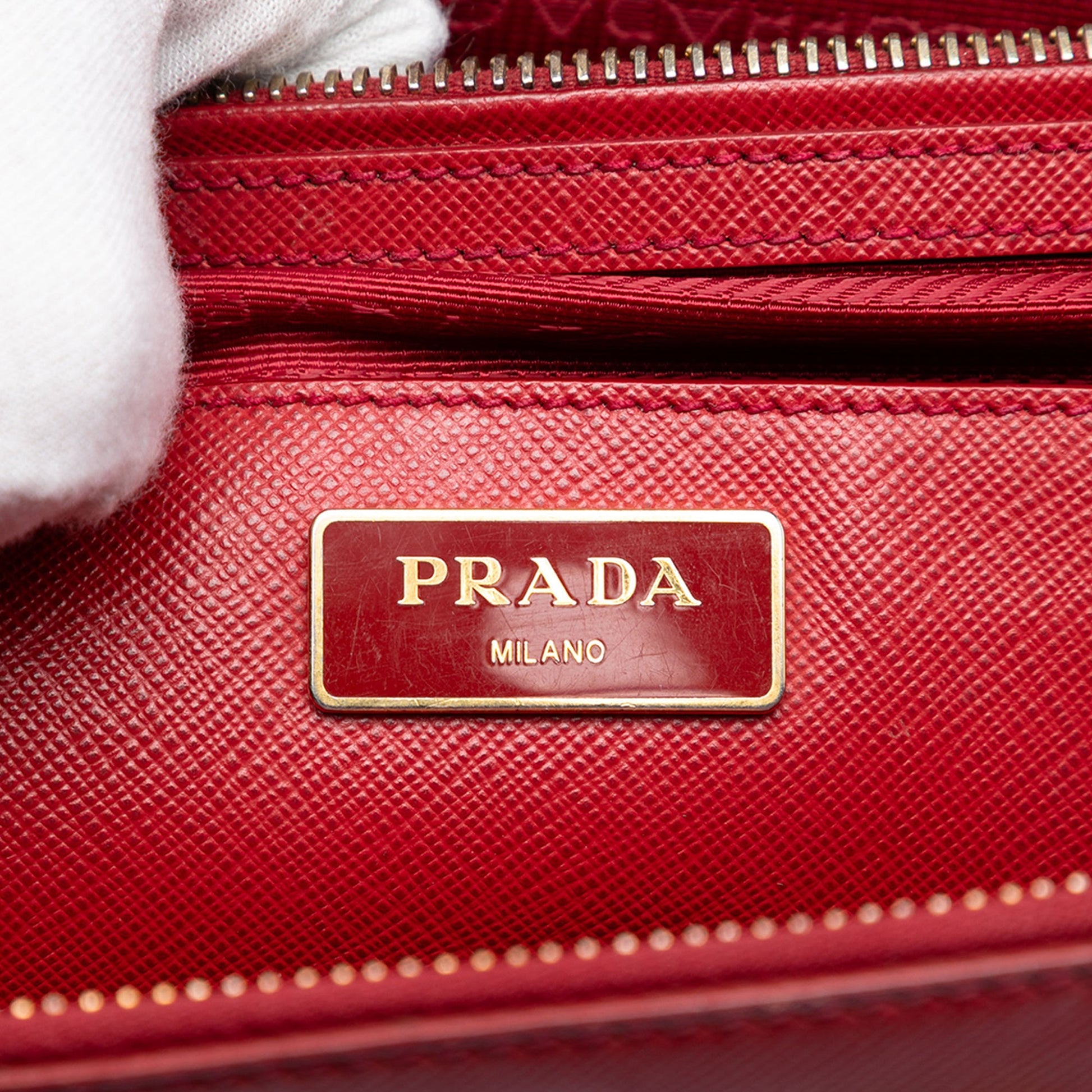 Prada Medium Saffiano Lux Galleria Double Zip Satchel