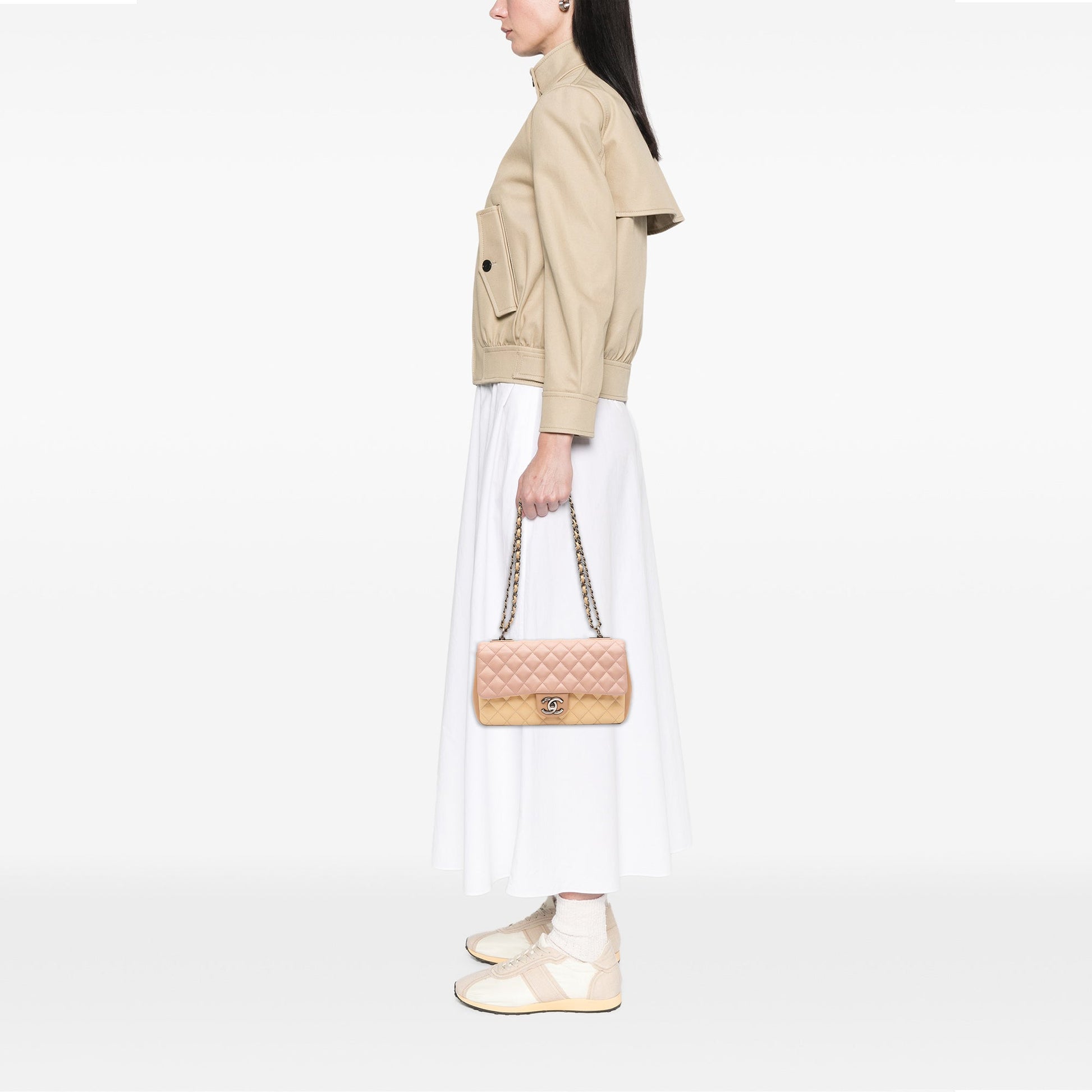 Chanel Medium Classic Tricolor Lambskin Single Flap
