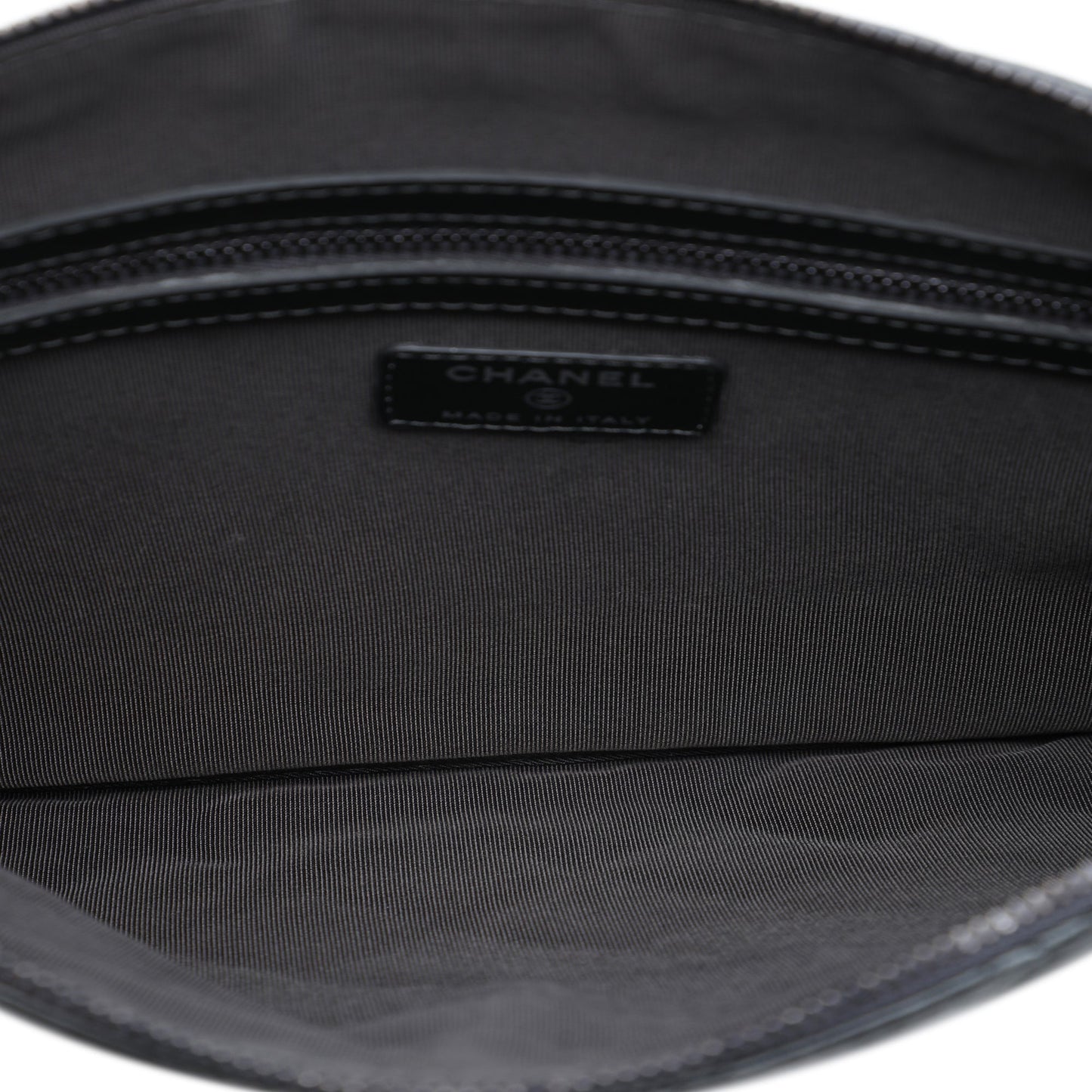 Chanel Medium Quilted Aged Calfskin Chain Tassel O Case Clutch