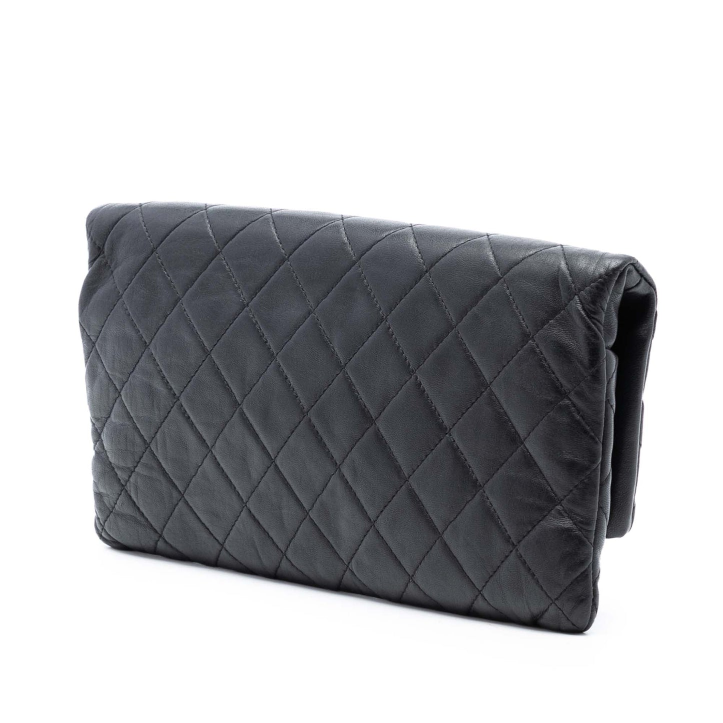 Chanel Quilted Lambskin CC Beauty Foldover Clutch