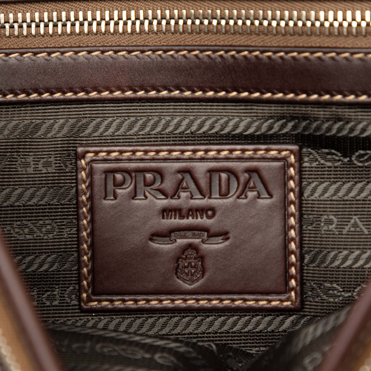 Prada Leather Trimmed Canvas Canapa Logo Buckle Messenger Bag