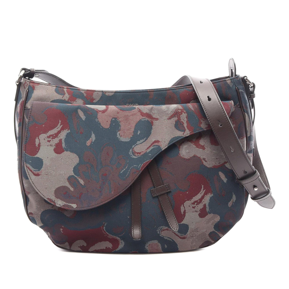 Dior Peter Doig Denim Camouflage Soft Saddle Bag