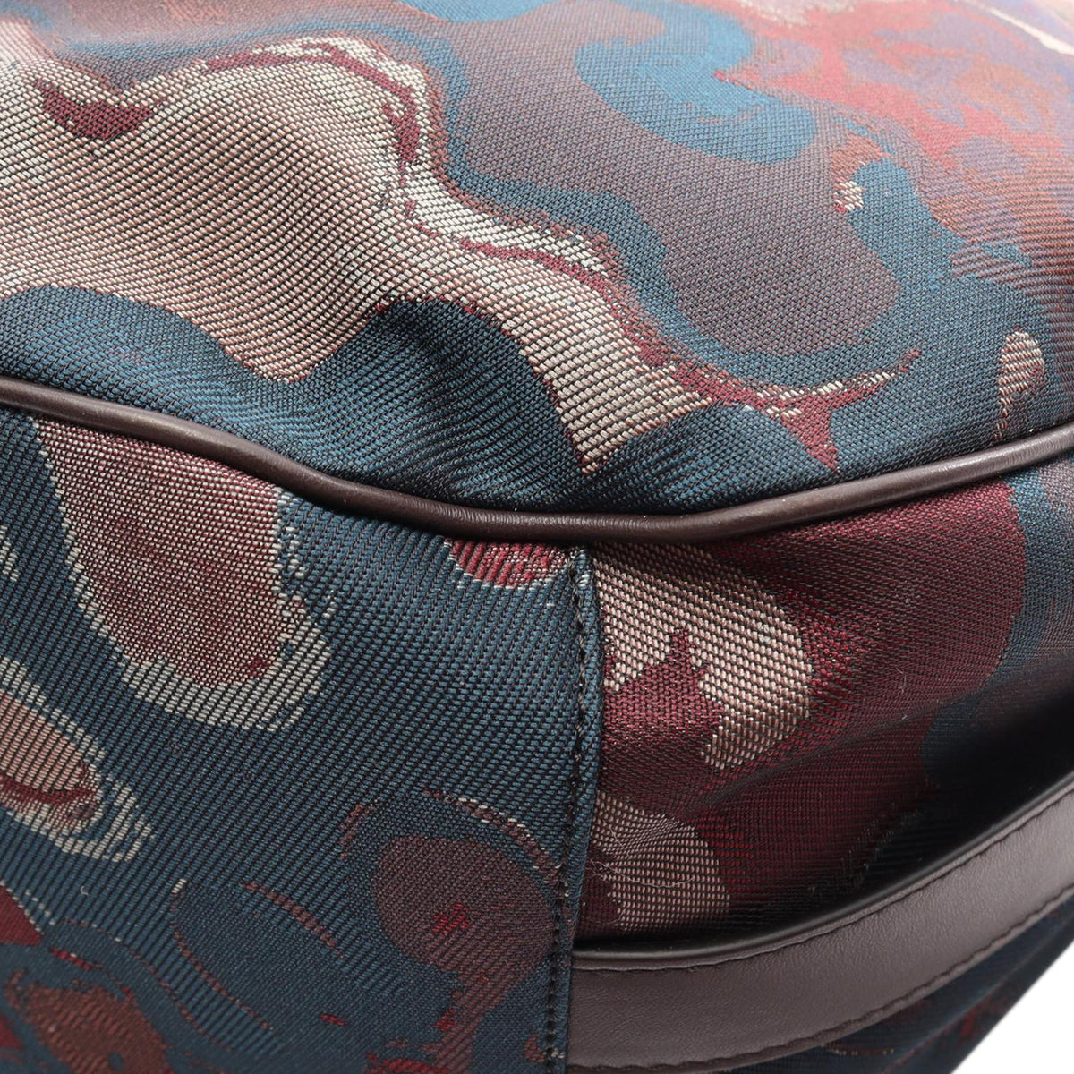 Dior Peter Doig Denim Camouflage Soft Saddle Bag