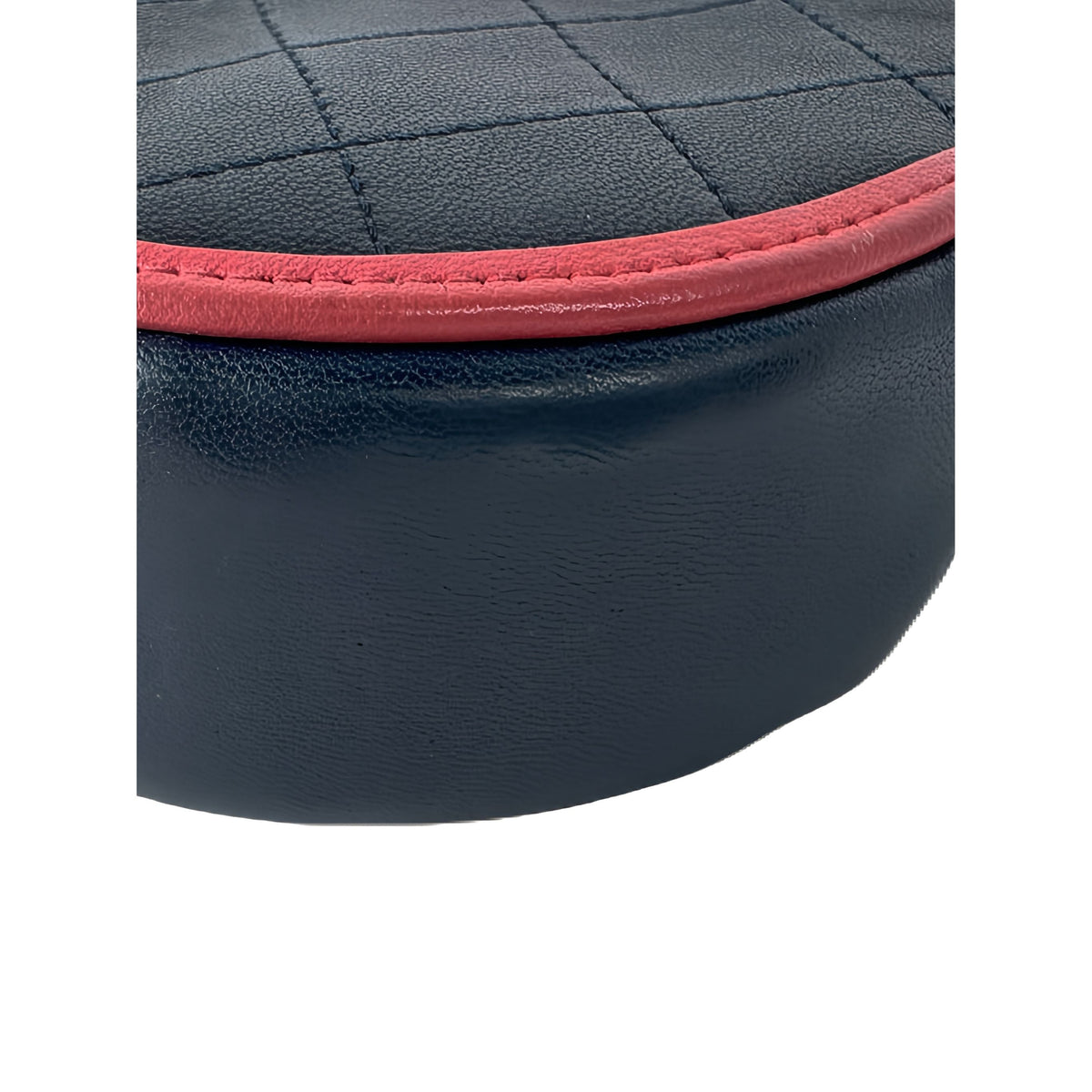 Chanel Quilted Lambskin Color Pop Round Clutch with Chain — Blue
