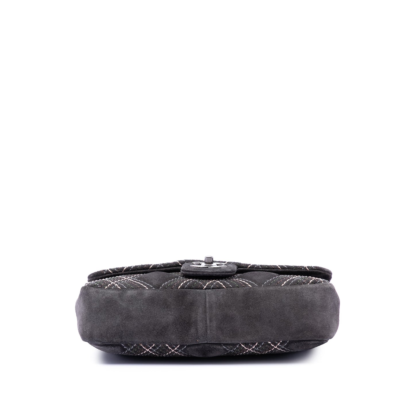 Chanel Paris Edinburgh Medium Stitched Suede Saltire Single Flap