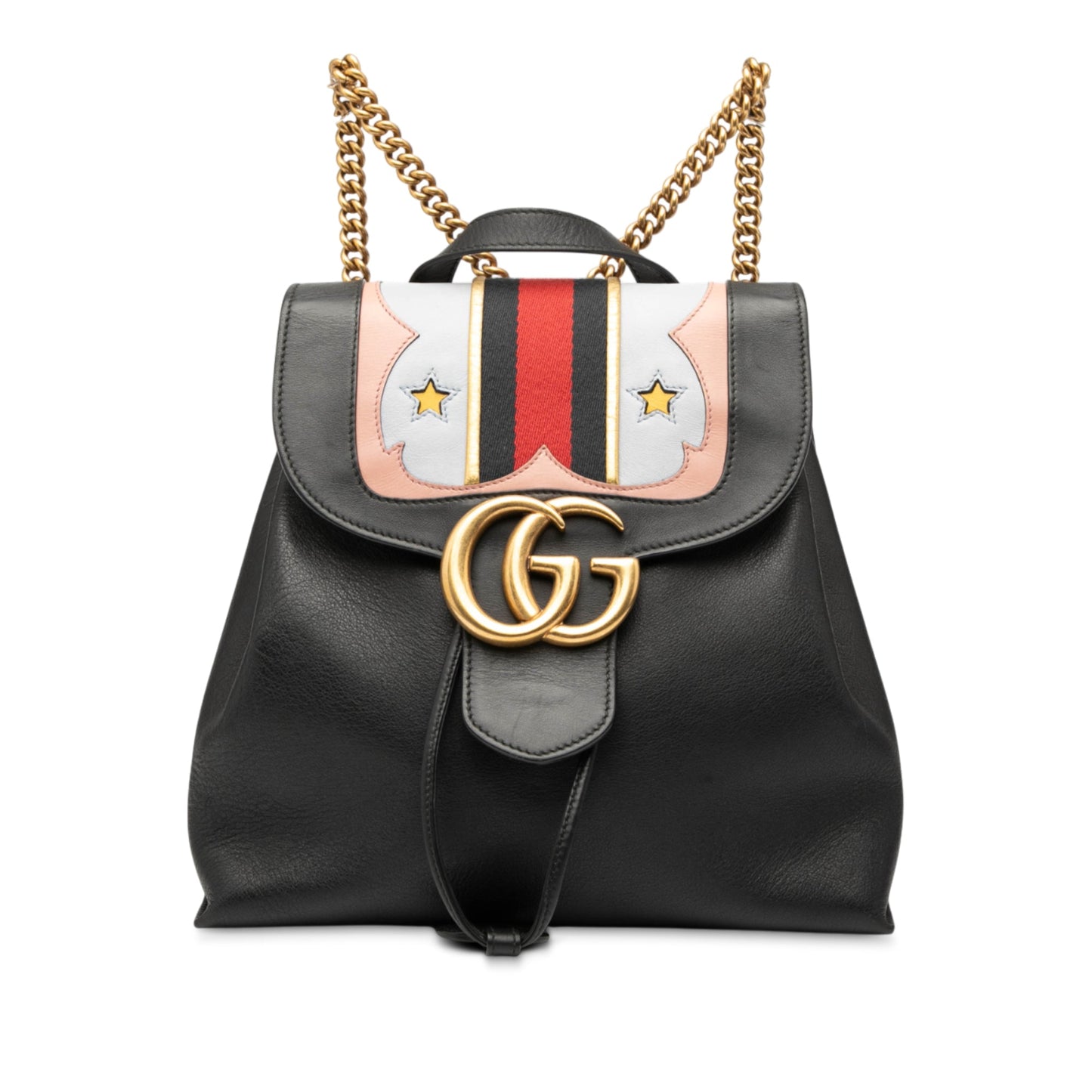 Gucci GG Marmont Leather Web Heart Backpack