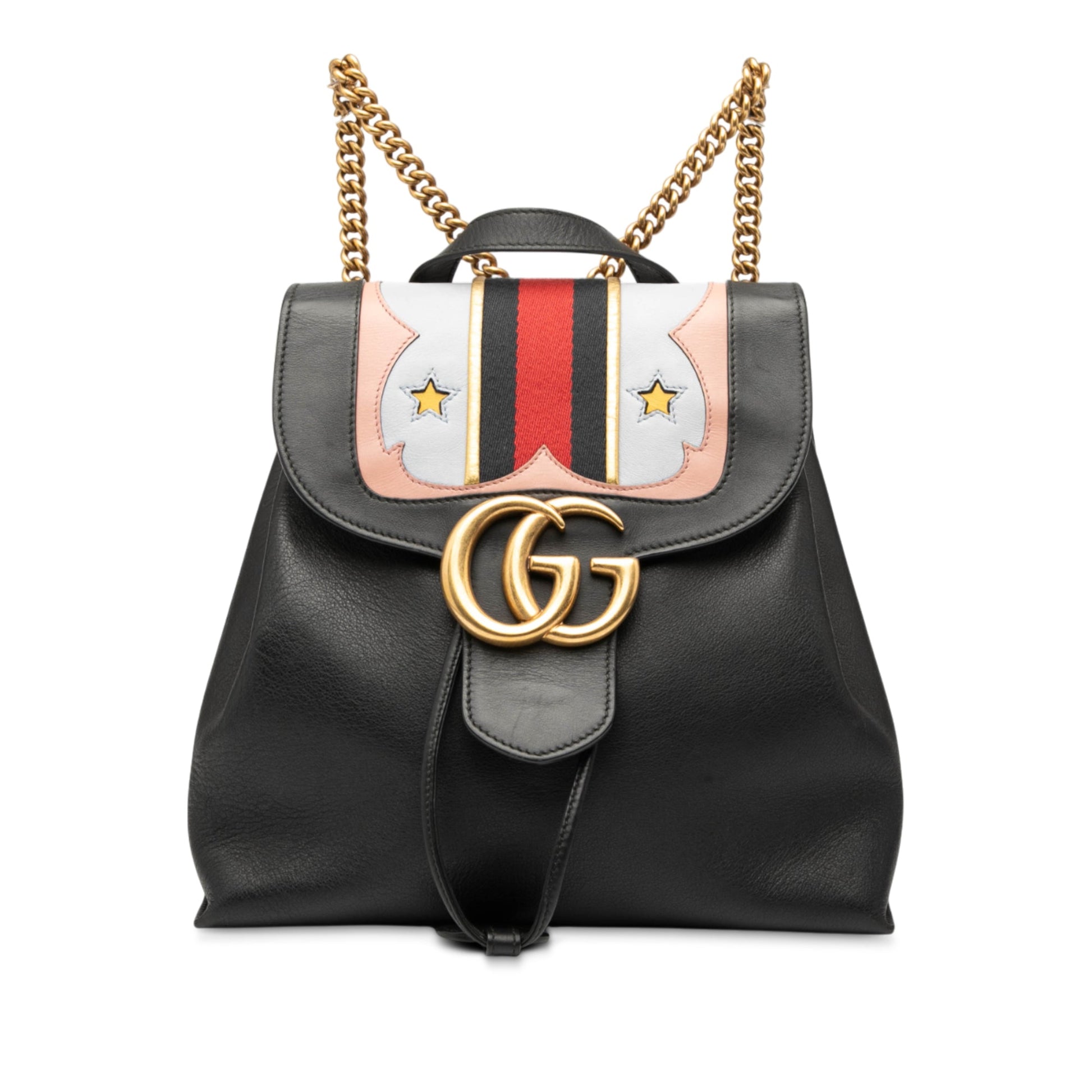 Gucci GG Marmont Leather Web Heart Backpack
