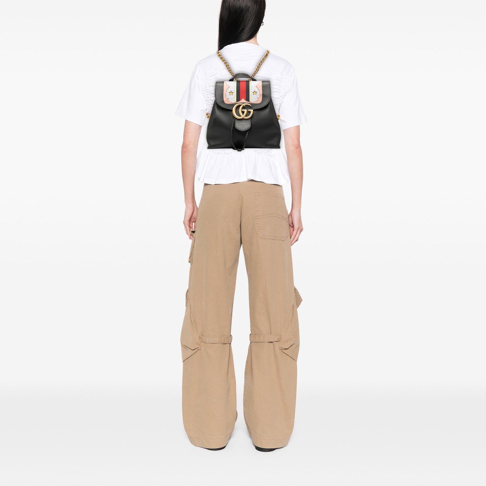 Gucci GG Marmont Leather Web Heart Backpack