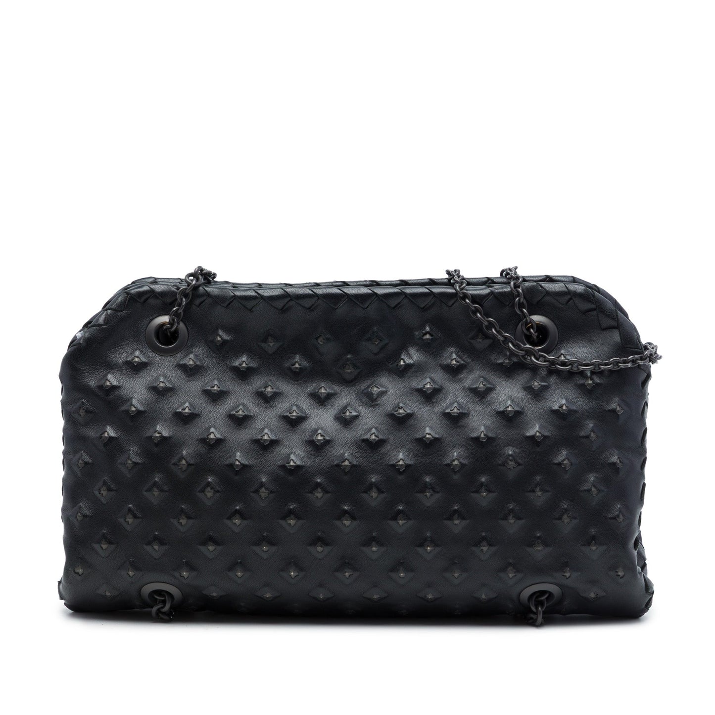 Bottega Veneta Intrecciato Trimmed Nappa Studded Duo Shoulder Bag