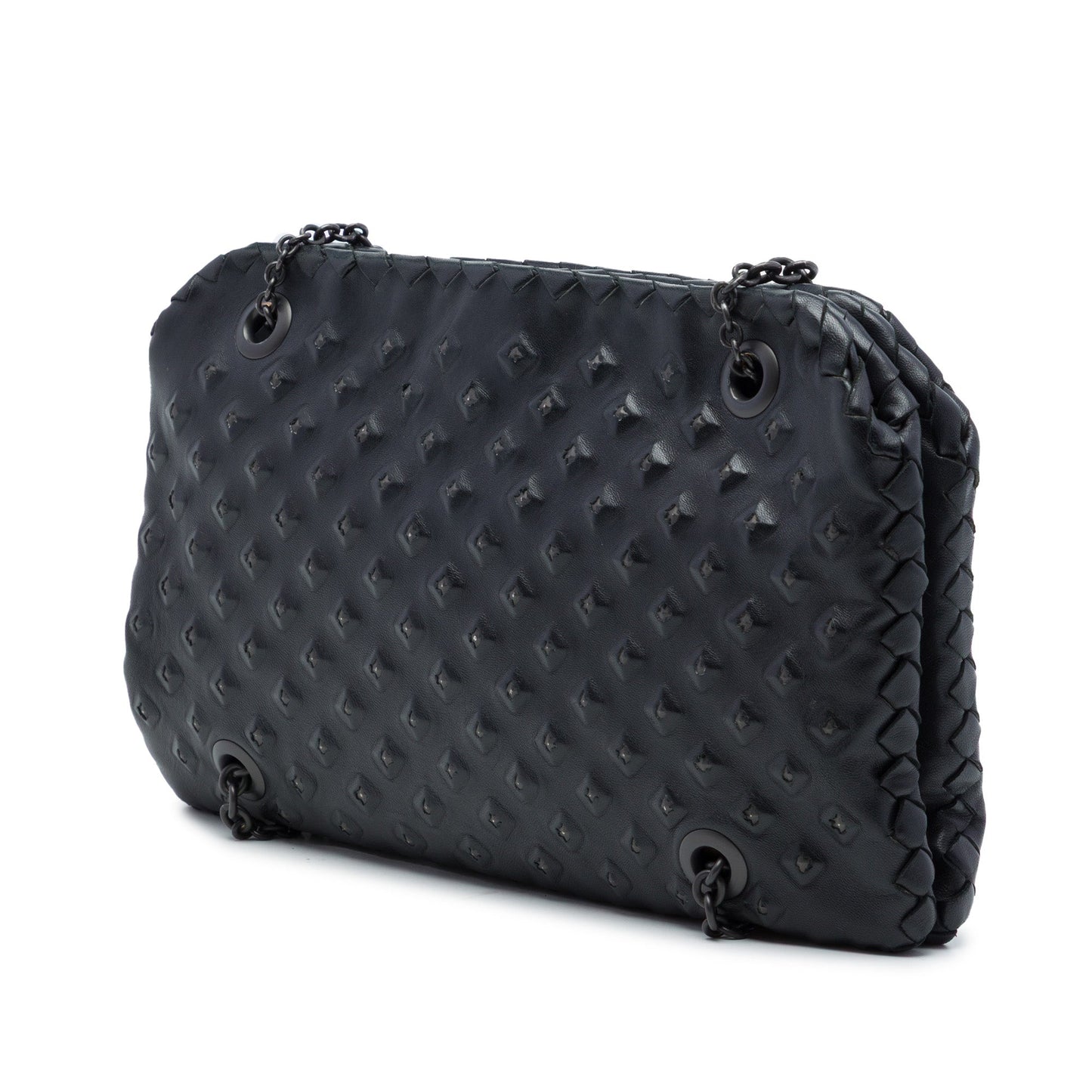 Bottega Veneta Intrecciato Trimmed Nappa Studded Duo Shoulder Bag