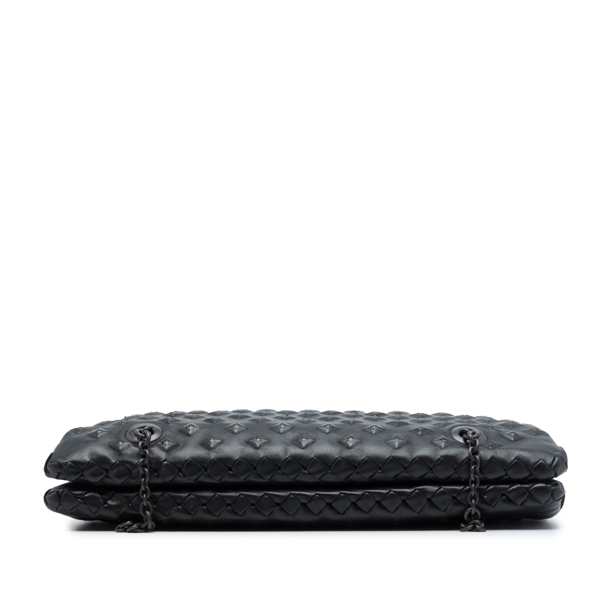 Bottega Veneta Intrecciato Trimmed Nappa Studded Duo Shoulder Bag