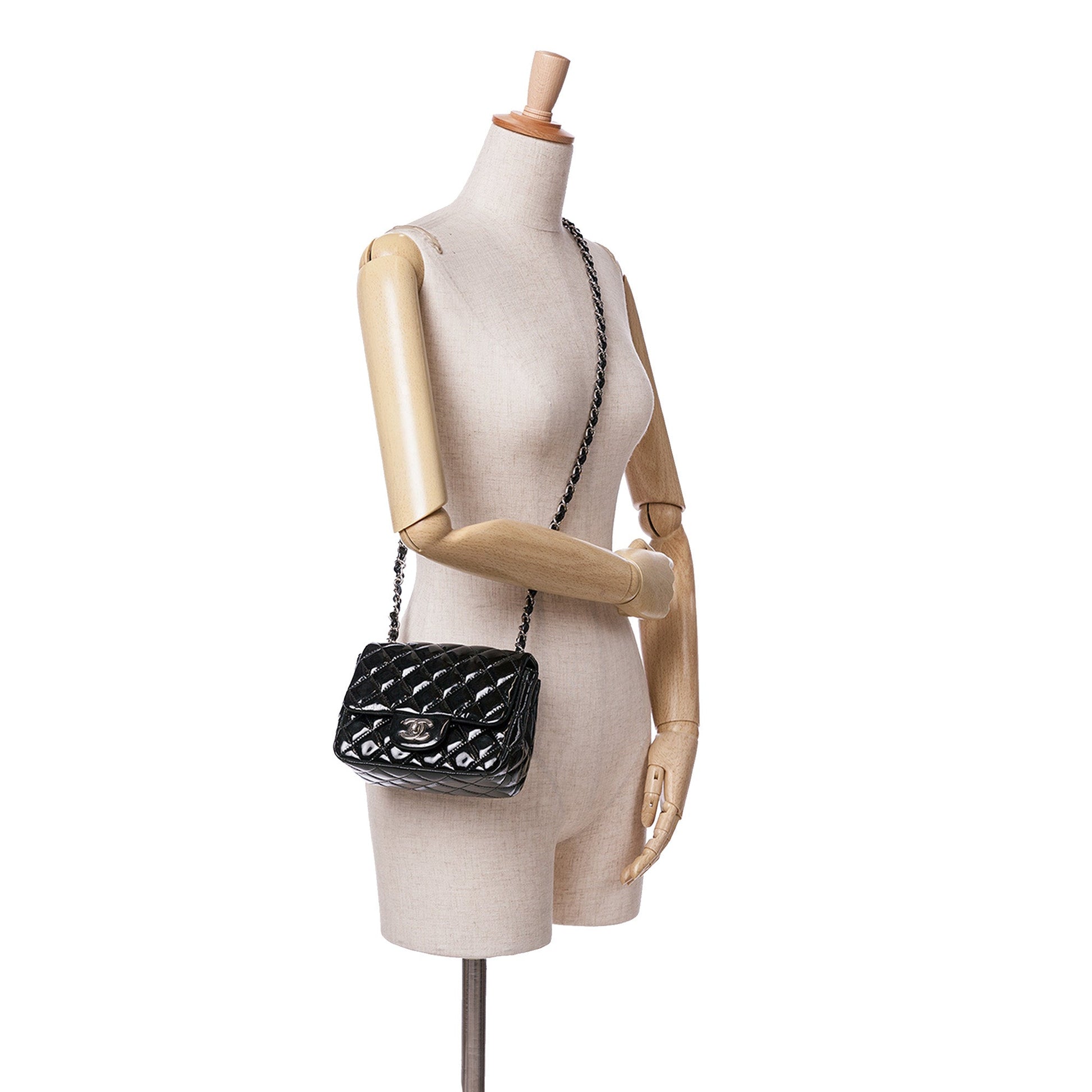 Chanel Mini Square Classic Patent Single Flap