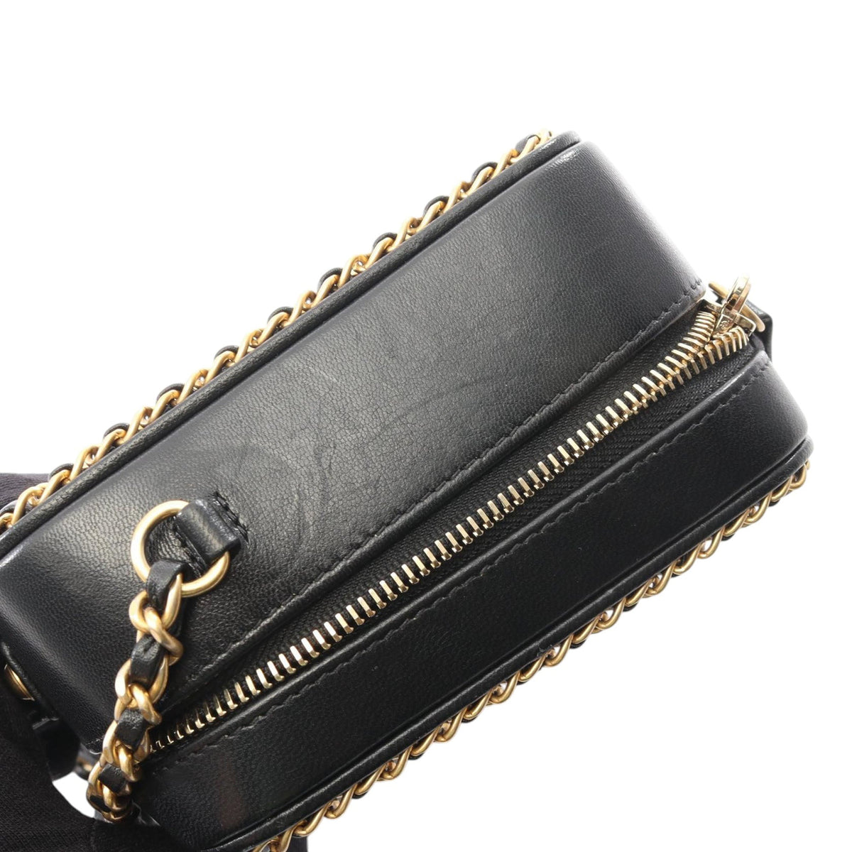 Chanel Small Lambskin CC Filigree Vanity Case — Black