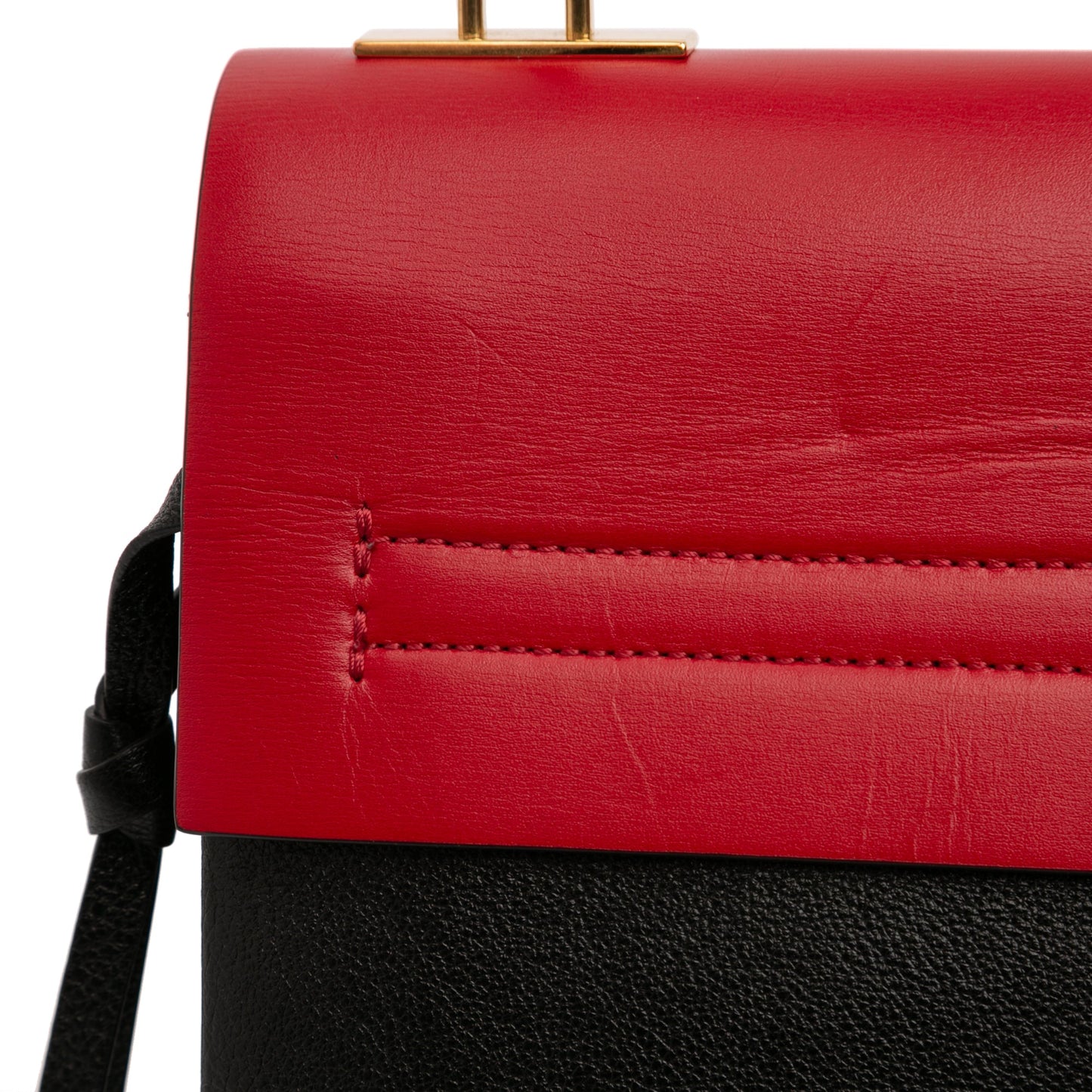 Medium Colorblock Calfskin Vring Shoulder Bag