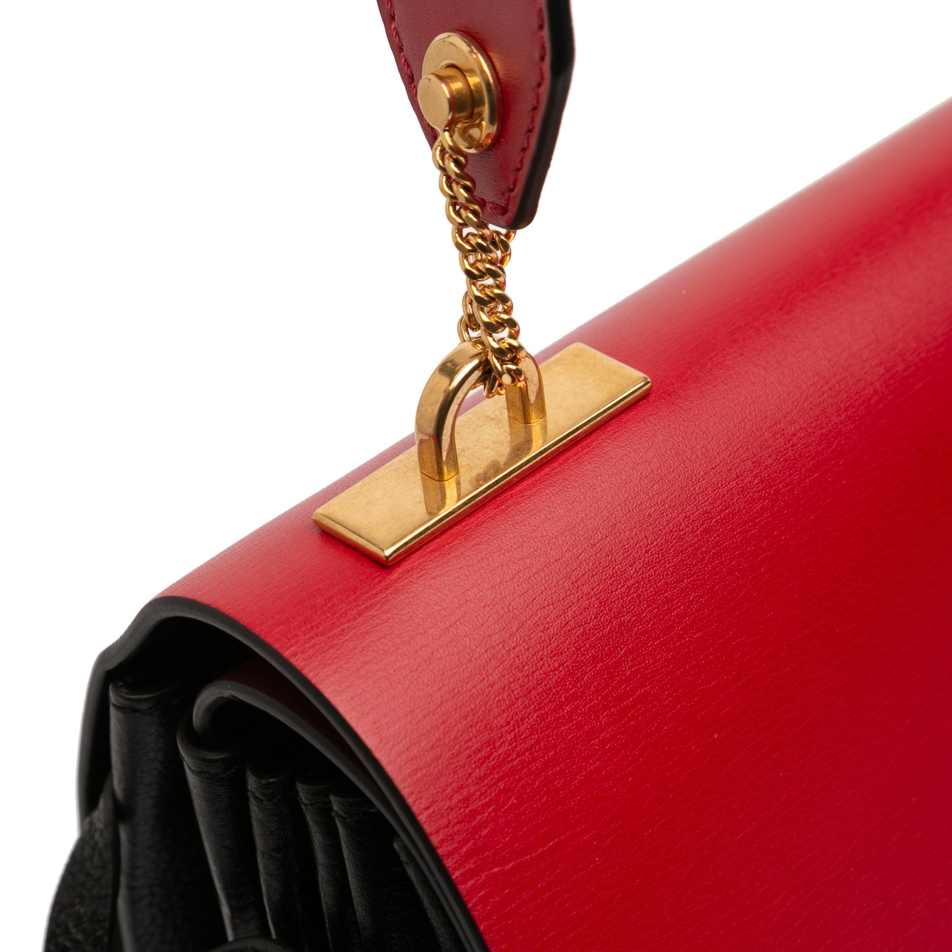 Medium Colorblock Calfskin Vring Shoulder Bag