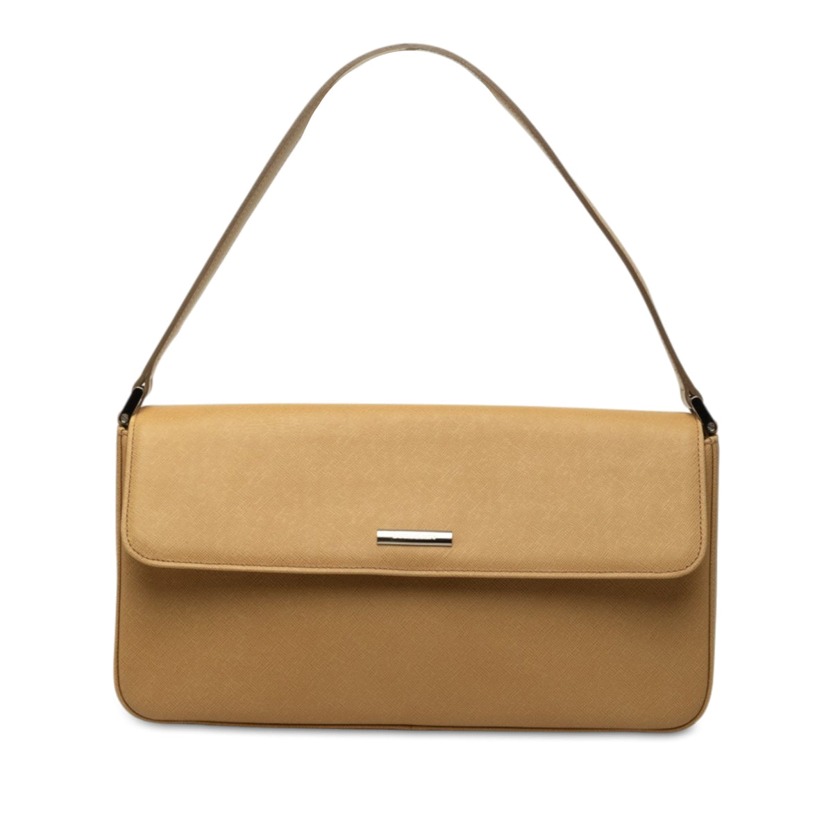 Burberry Leather Flap Shoulder Bag — Beige