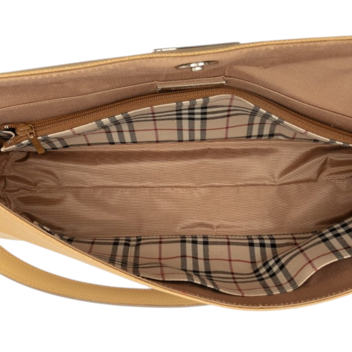 Burberry Leather Flap Shoulder Bag — Beige